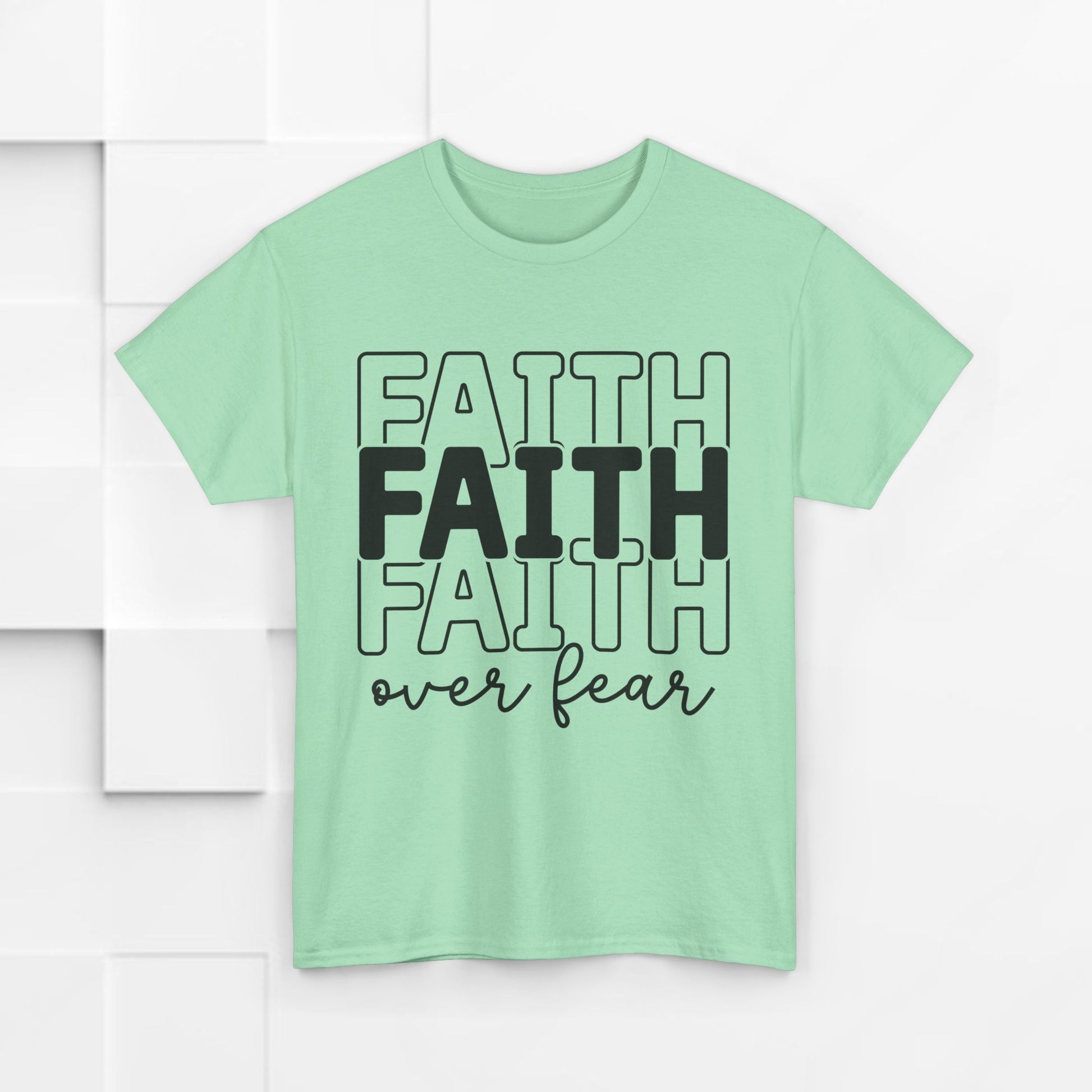 Faith Over Fear Unisex Heavy Cotton Tee - Inspirational T-Shirt - GULLYDESIGN