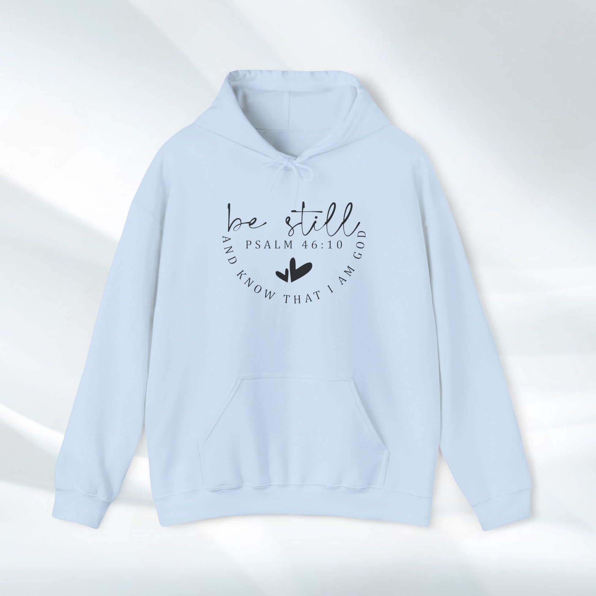 Inspirational Hoodie - Be Still Psalm 46:10 Heavy Blend Sweatshirt - GULLYDESIGN