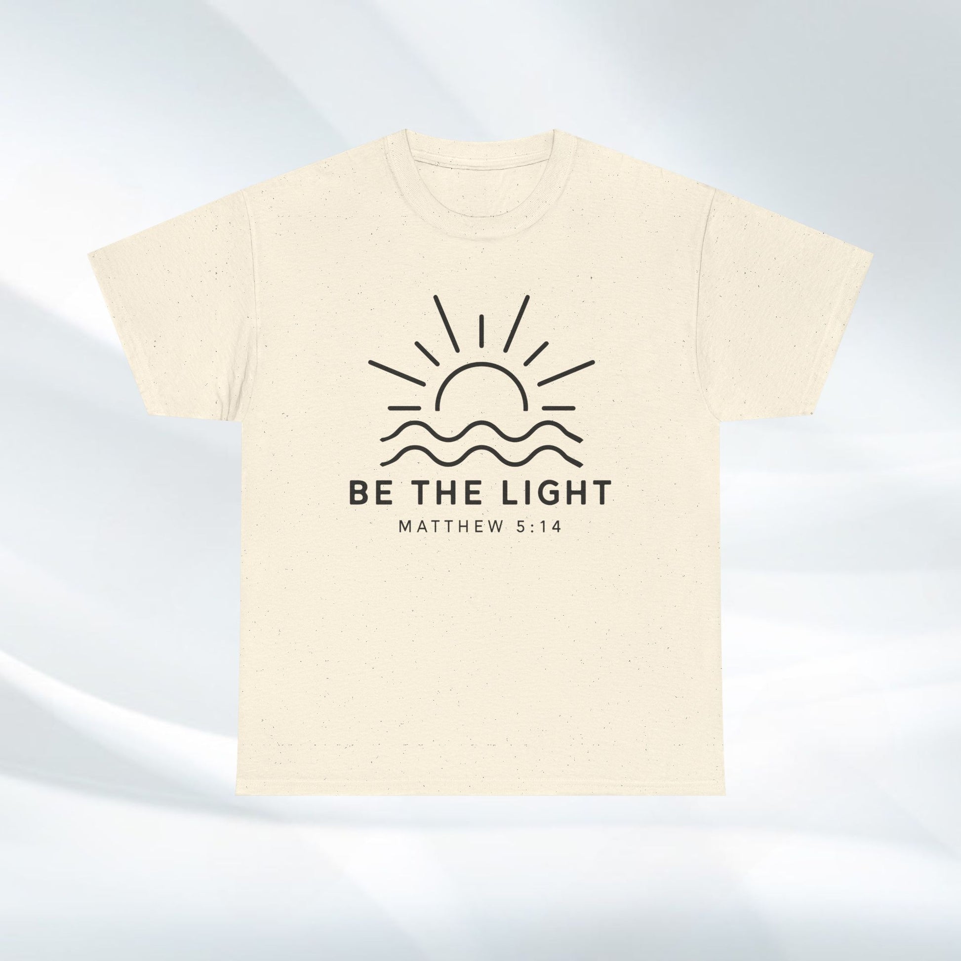 Inspirational Unisex Heavy Cotton Tee - 'Be The Light' Matthew 5:14 - GULLYDESIGN