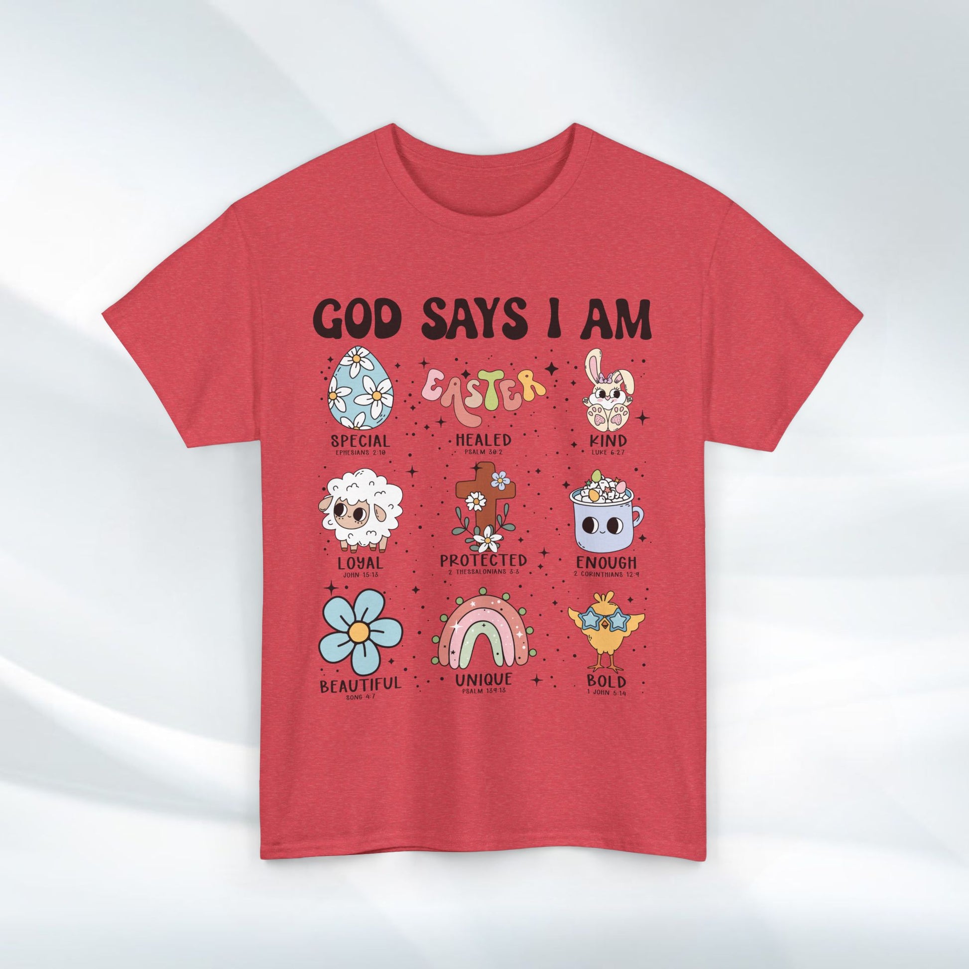 God Says I Am Unisex Heavy Cotton Tee - Inspirational Graphic T-Shirt - GULLYDESIGN