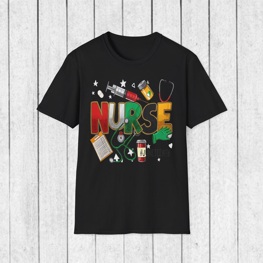 Nurse Pride Unisex Softstyle T-Shirt - #Juneteenth Celebration Tees