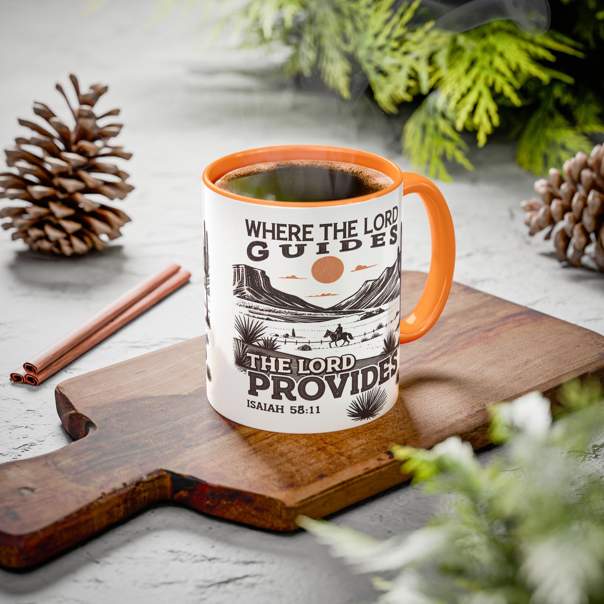 Inspirational Desert Scene Mug - 11oz & 15oz Colorful Coffee Cup for Faith & Encouragement - GULLYDESIGN