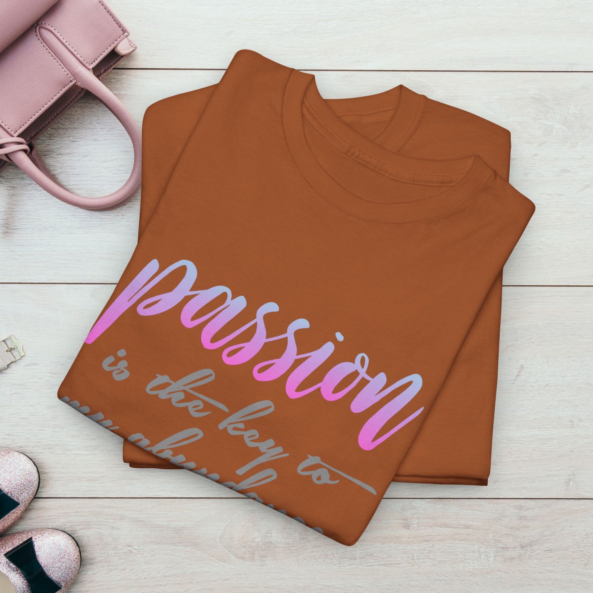 Passion is the Key Unisex Heavy Cotton Tee - Motivational T-Shirt for Inspiration and Abundance - GULLYDESIGN