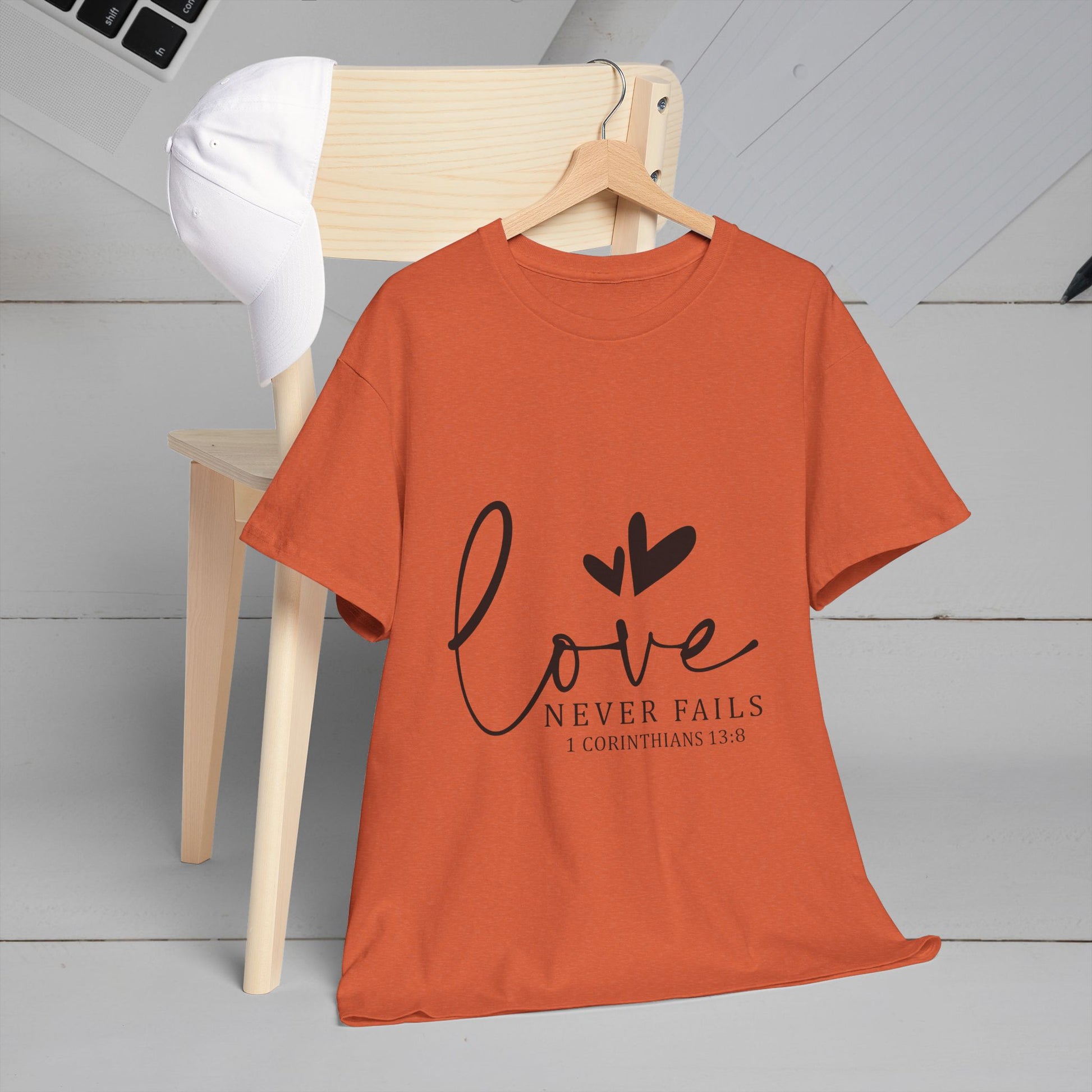 Love Never Fails Unisex Heavy Cotton Tee - Inspirational Christian T-Shirt - GULLYDESIGN