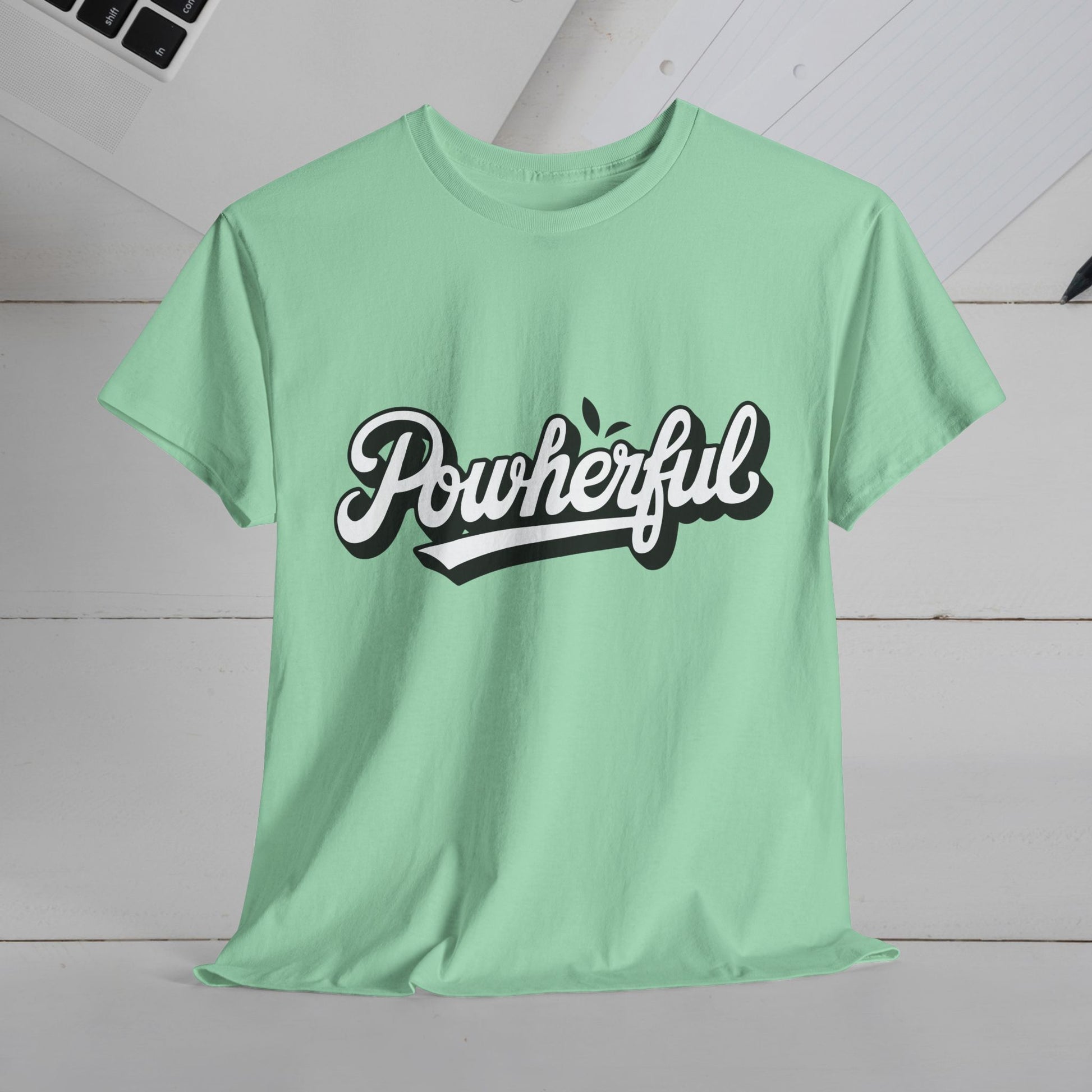 Unisex Heavy Cotton Tee - 'Powerful' Graphic Tee for Empowerment and Self-Expression - GULLYDESIGN