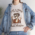 Just a Mom Heavy Cotton Tee - Funny Mom Shirt - GULLYDESIGN