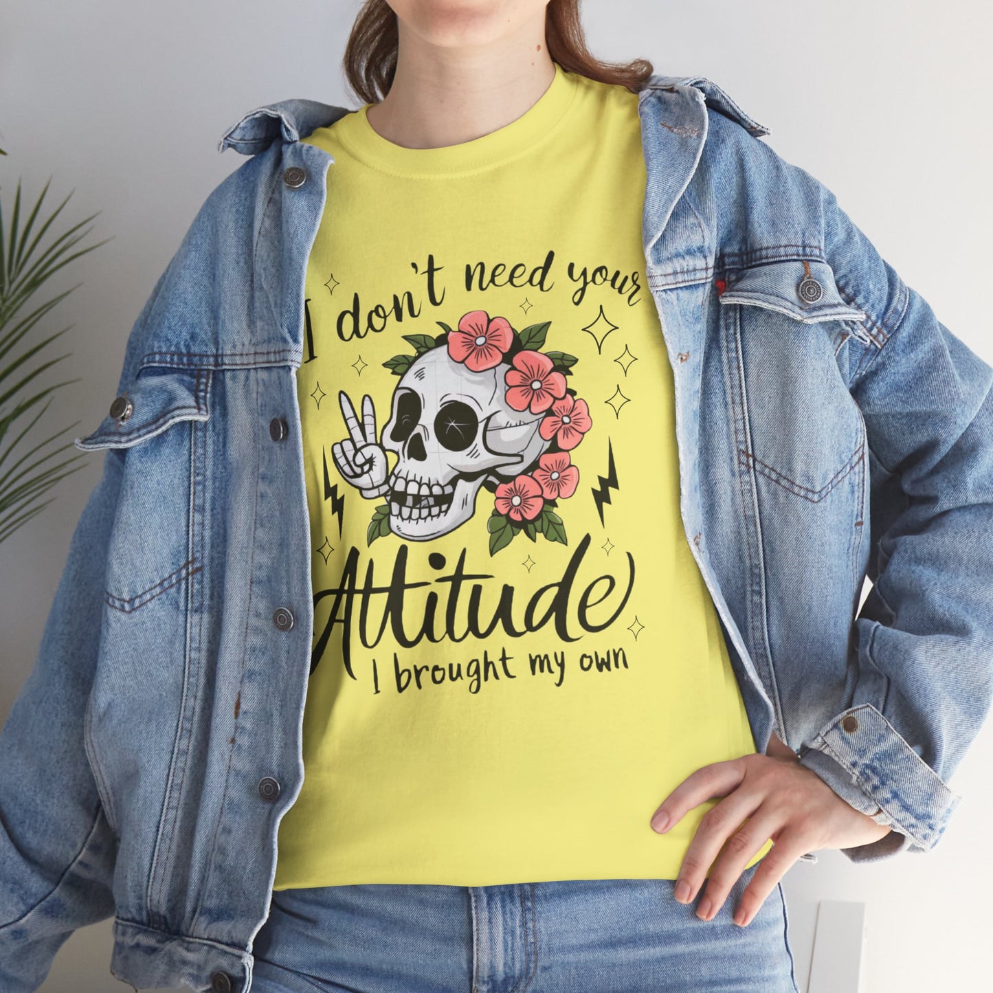 Rebellious Skull Attitude Unisex Heavy Cotton Tee