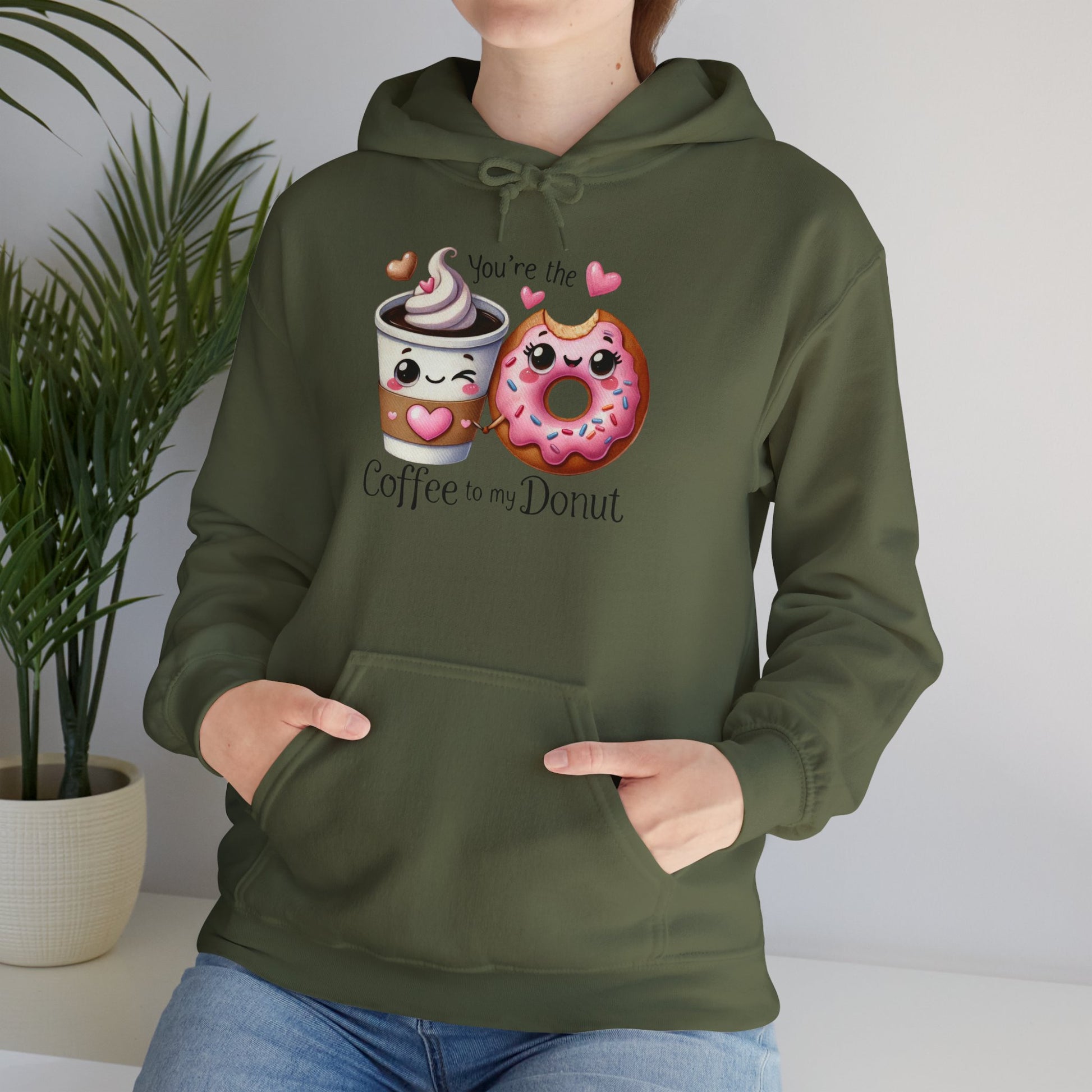 Cute Coffee & Donut Hoodie - You're the Coffee to My Donut Sweatshirt - GULLYDESIGN