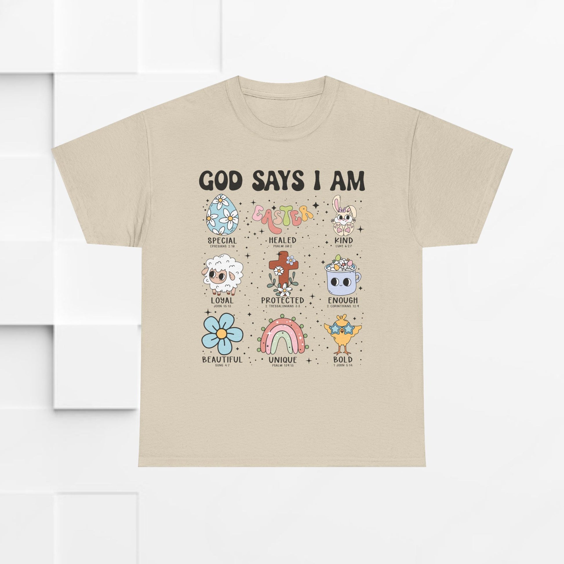 God Says I Am Unisex Heavy Cotton Tee - Inspirational Graphic T-Shirt - GULLYDESIGN