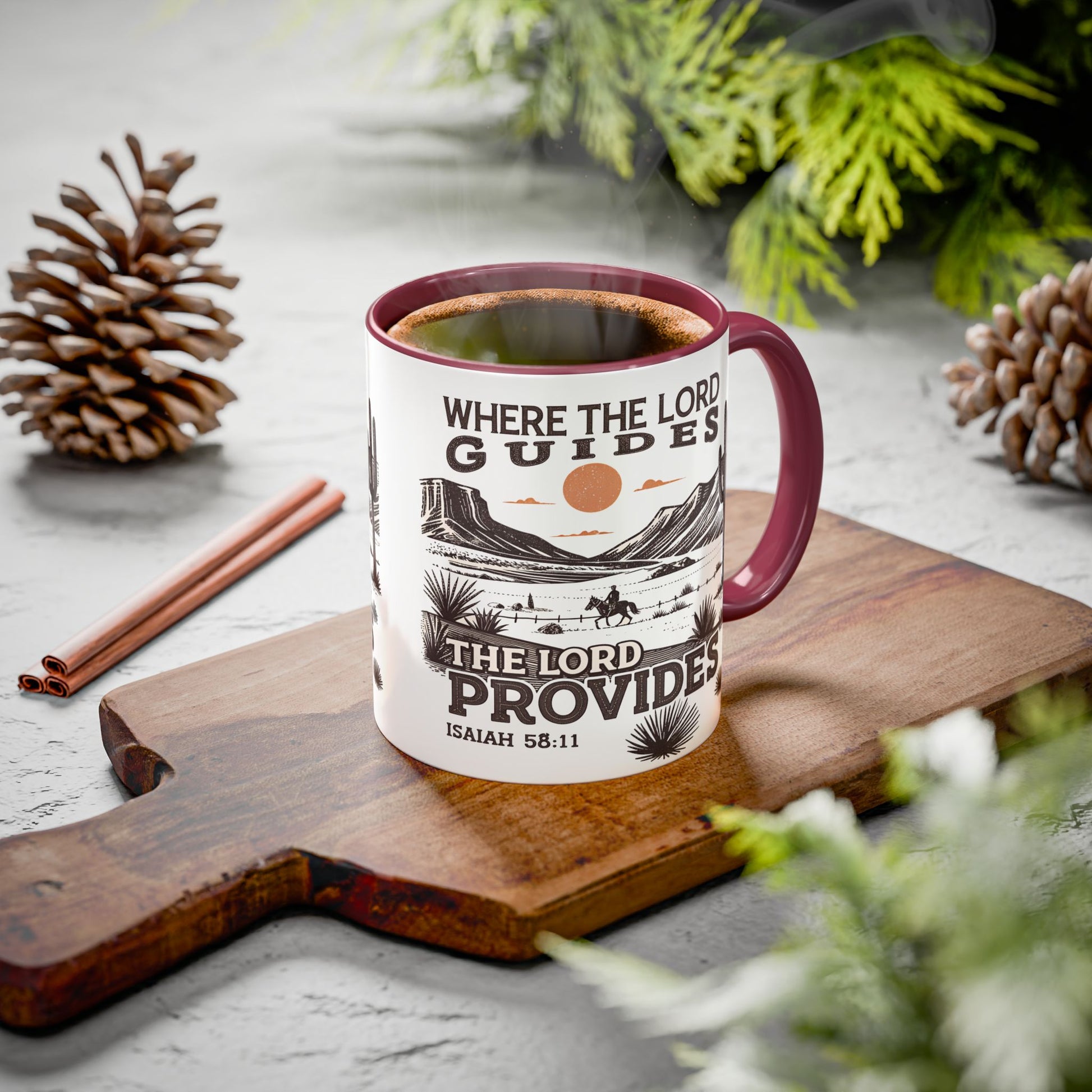 Inspirational Desert Scene Mug - 11oz & 15oz Colorful Coffee Cup for Faith & Encouragement - GULLYDESIGN