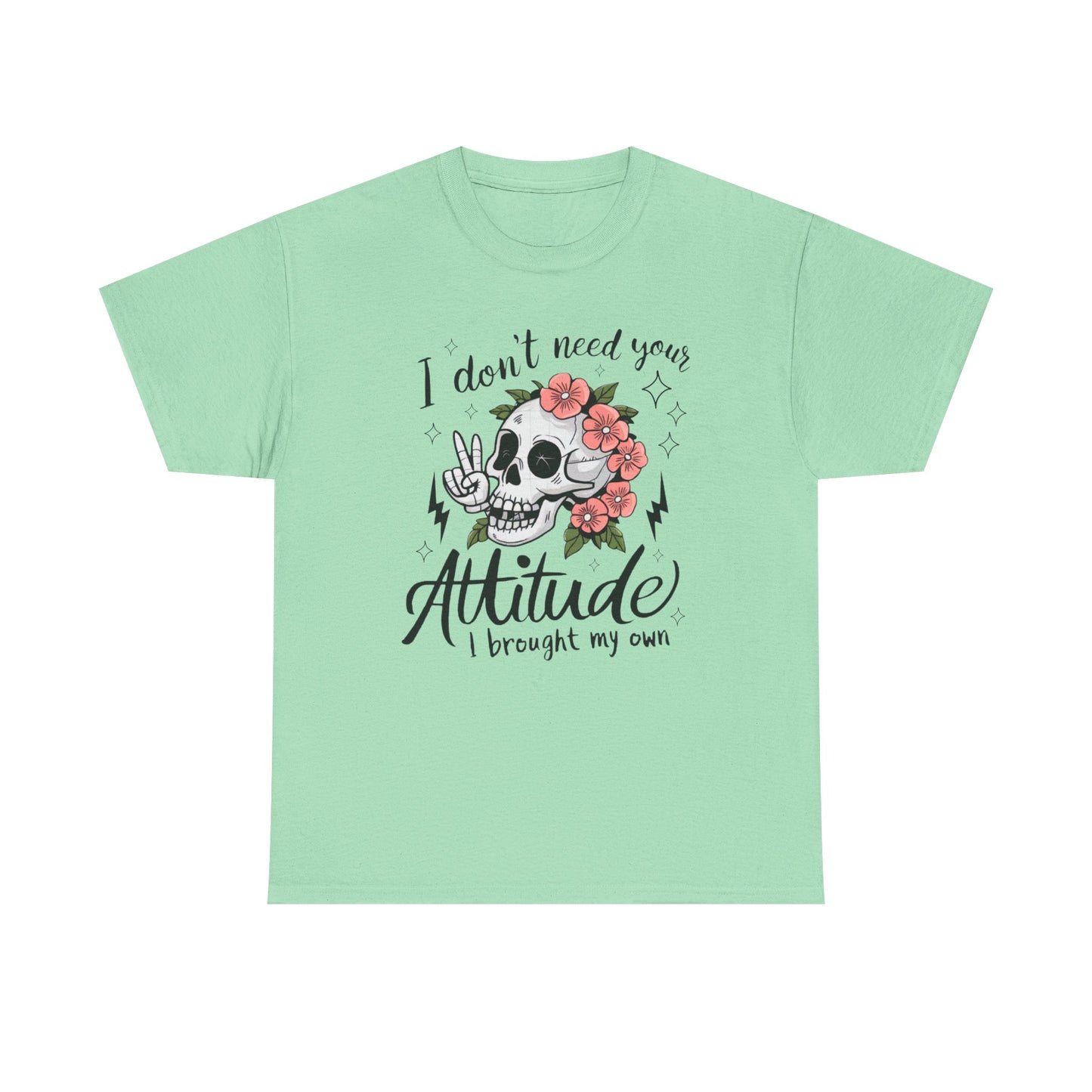 Rebellious Skull Attitude Unisex Heavy Cotton Tee