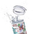 Mental Health Matters Skinny Tumbler with Straw - 20oz Inspirational Drinkware - GULLYDESIGN