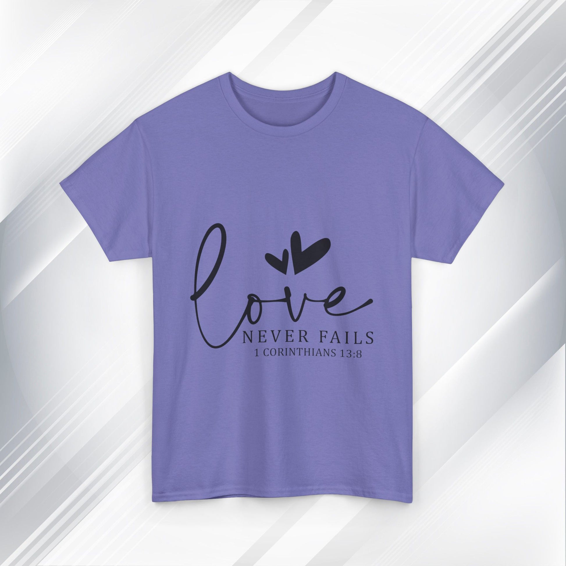 Love Never Fails Unisex Heavy Cotton Tee - Inspirational Christian T-Shirt - GULLYDESIGN