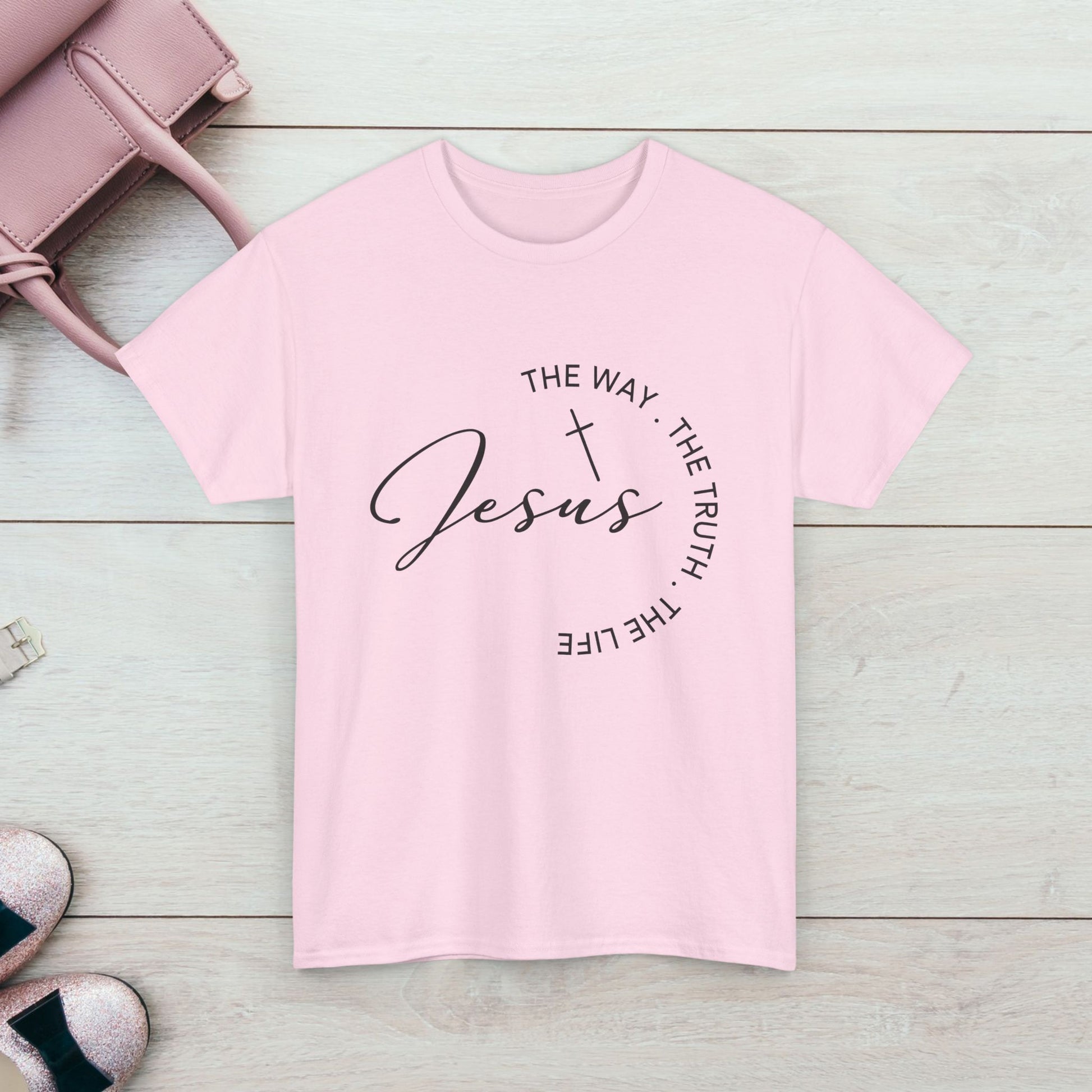 Faith-Inspired Unisex Heavy Cotton Tee - 'The Way, The Truth, The Life' - GULLYDESIGN