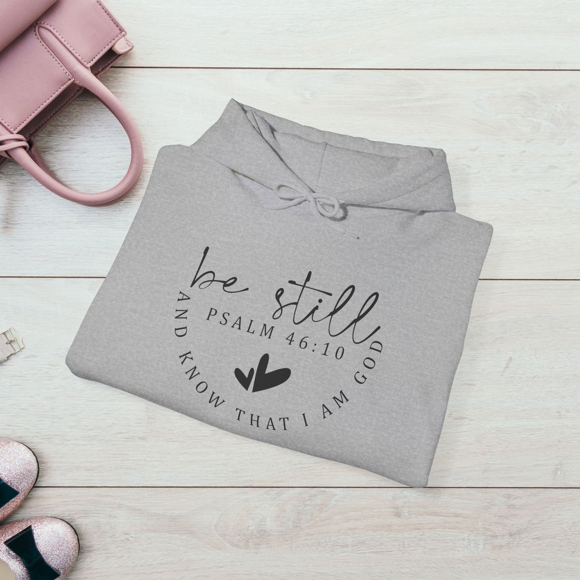 Inspirational Hoodie - Be Still Psalm 46:10 Heavy Blend Sweatshirt - GULLYDESIGN