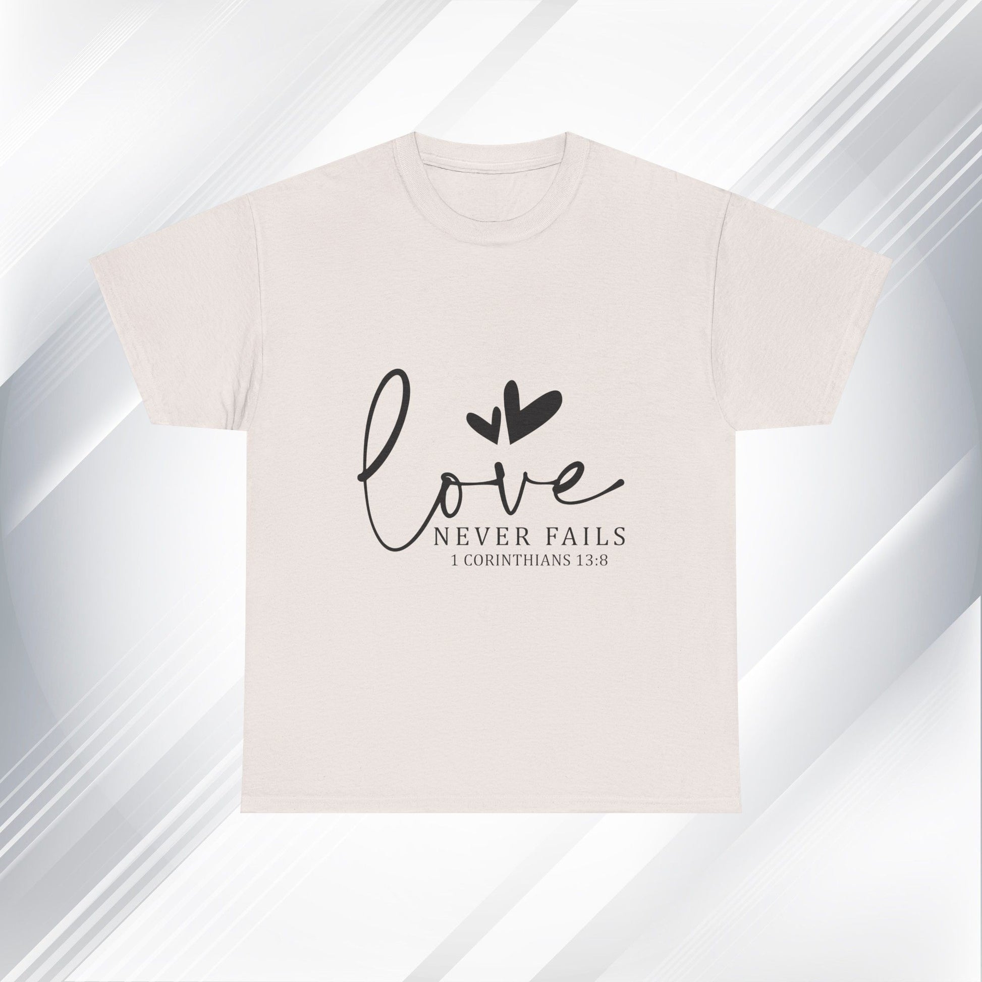 Love Never Fails Unisex Heavy Cotton Tee - Inspirational Christian T-Shirt - GULLYDESIGN