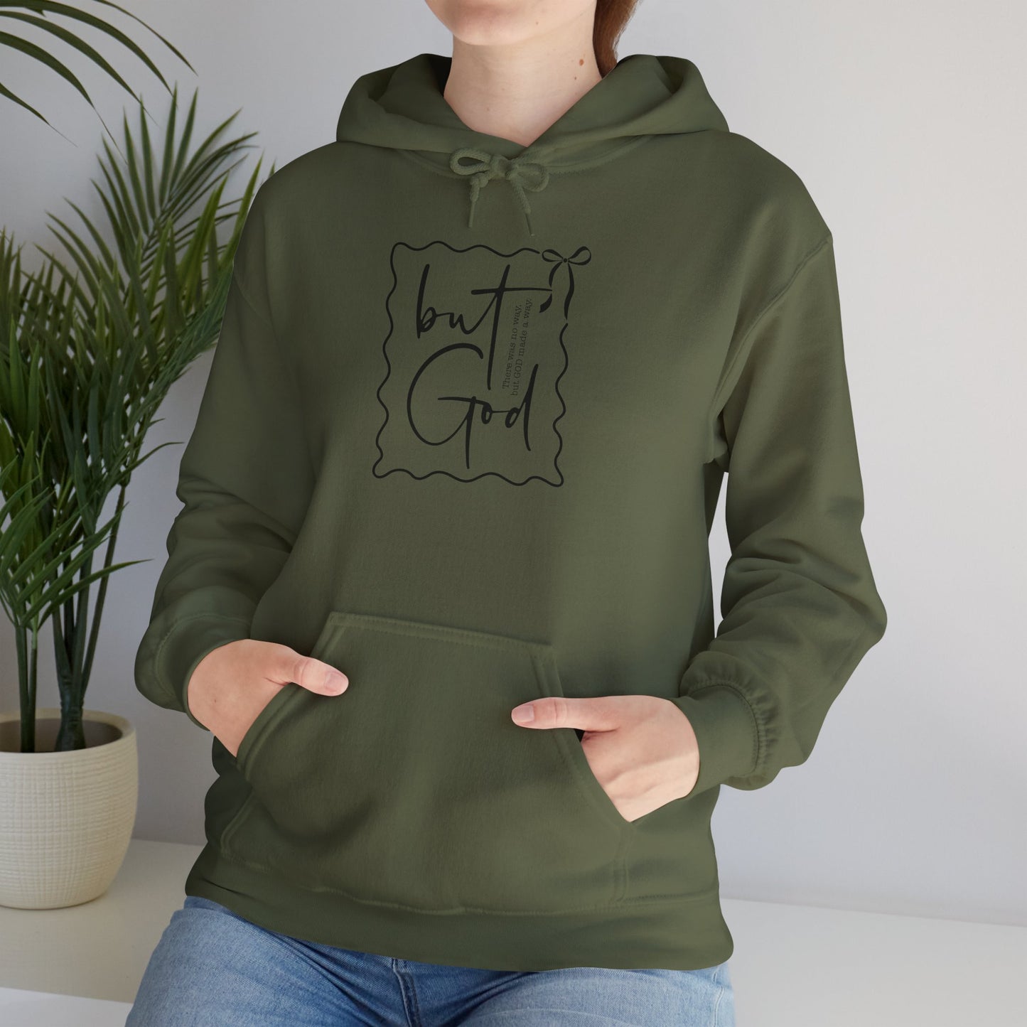 Inspirational Unisex Heavy Blend Hoodie - "but God" Design