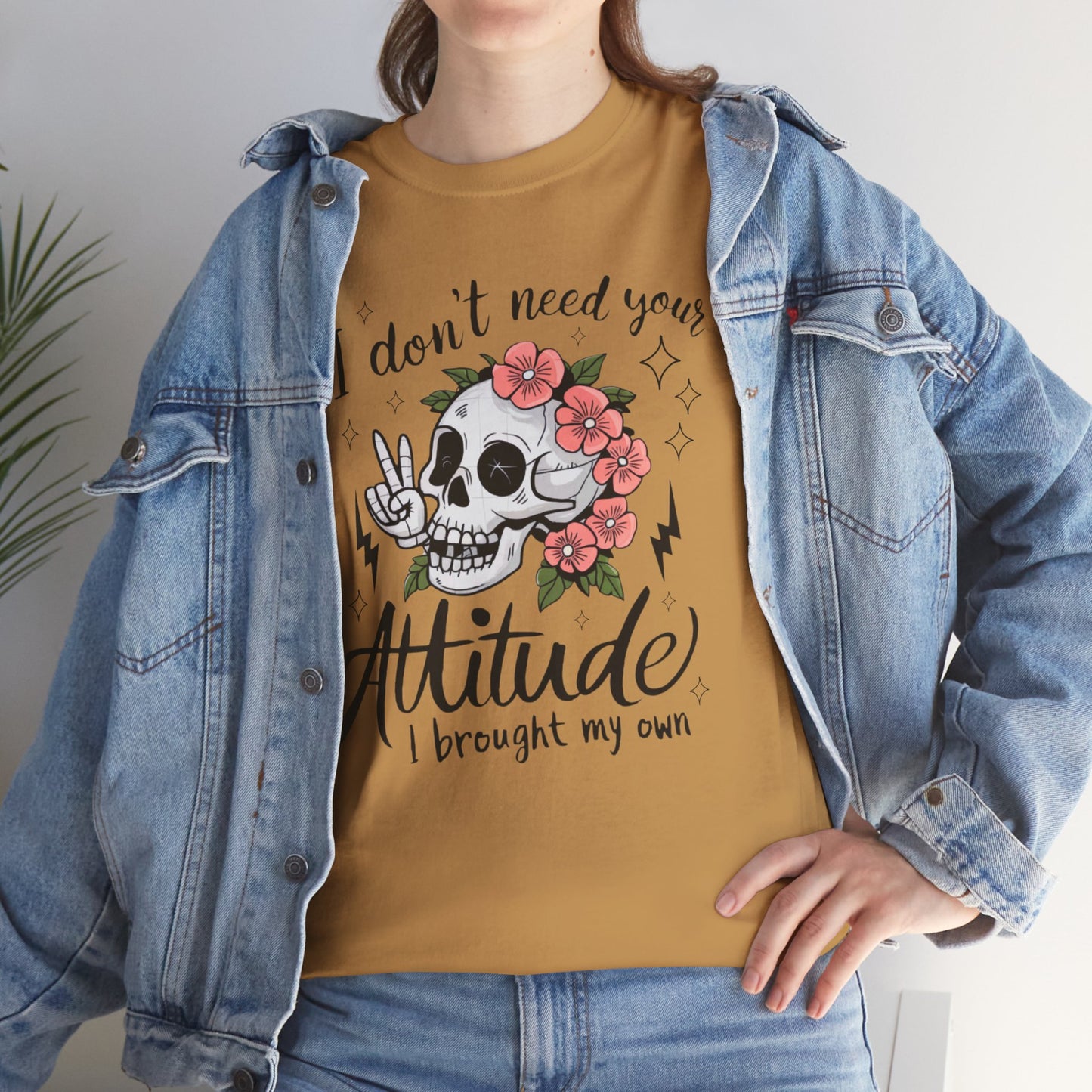 Rebellious Skull Attitude Unisex Heavy Cotton Tee