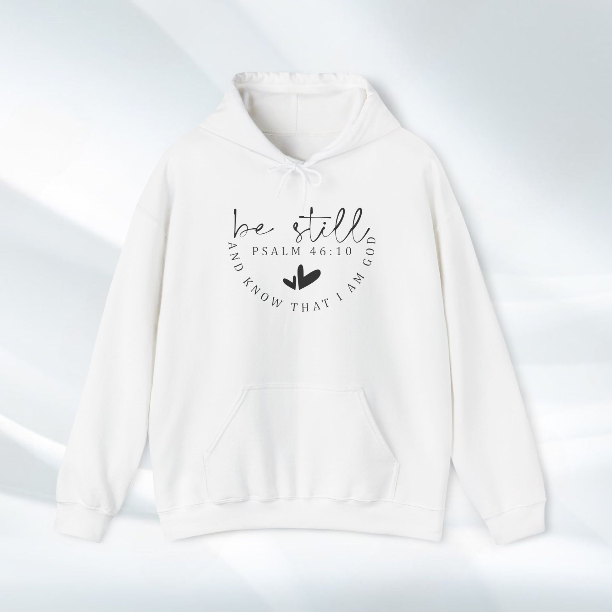 Inspirational Hoodie - Be Still Psalm 46:10 Heavy Blend Sweatshirt - GULLYDESIGN