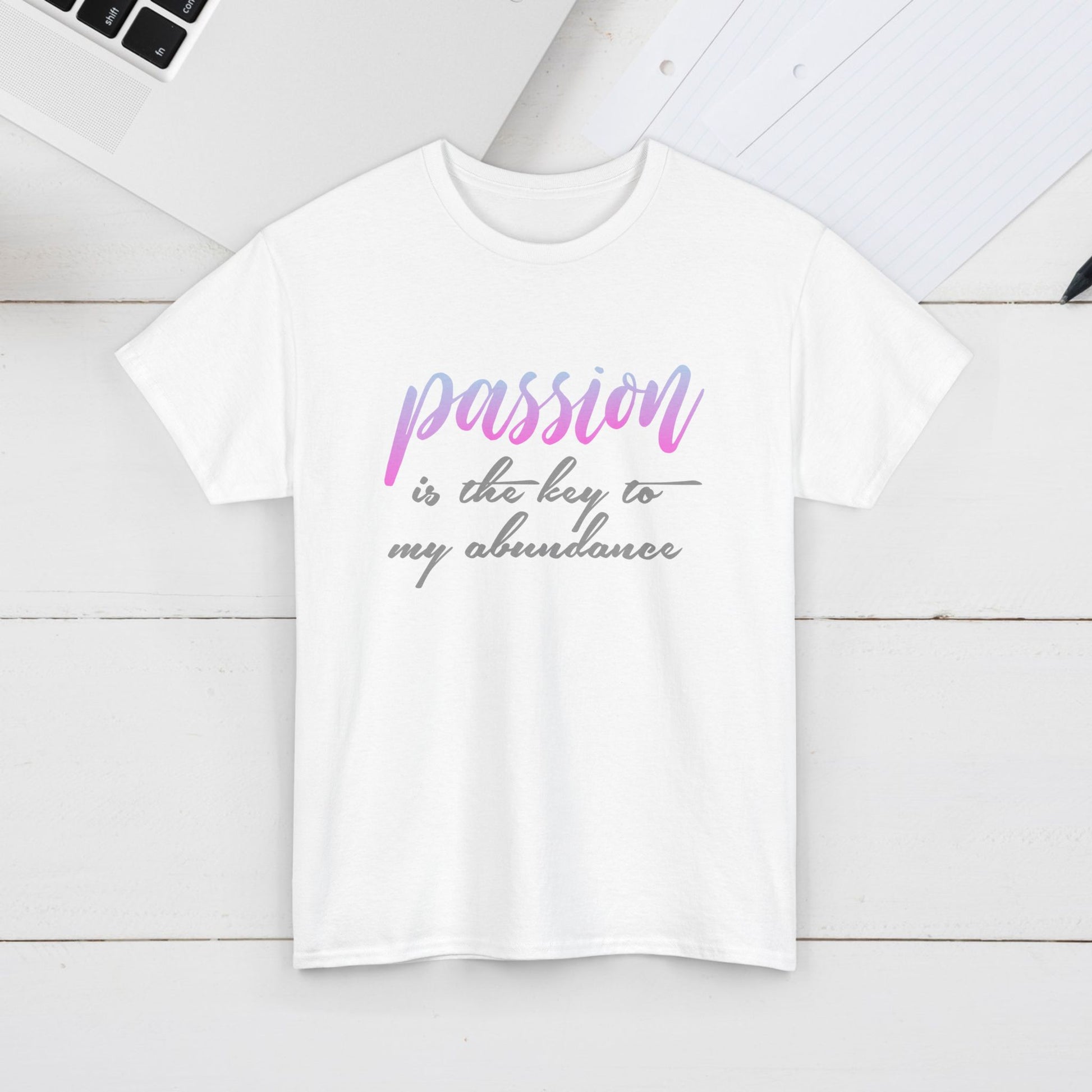 Passion is the Key Unisex Heavy Cotton Tee - Motivational T-Shirt for Inspiration and Abundance - GULLYDESIGN