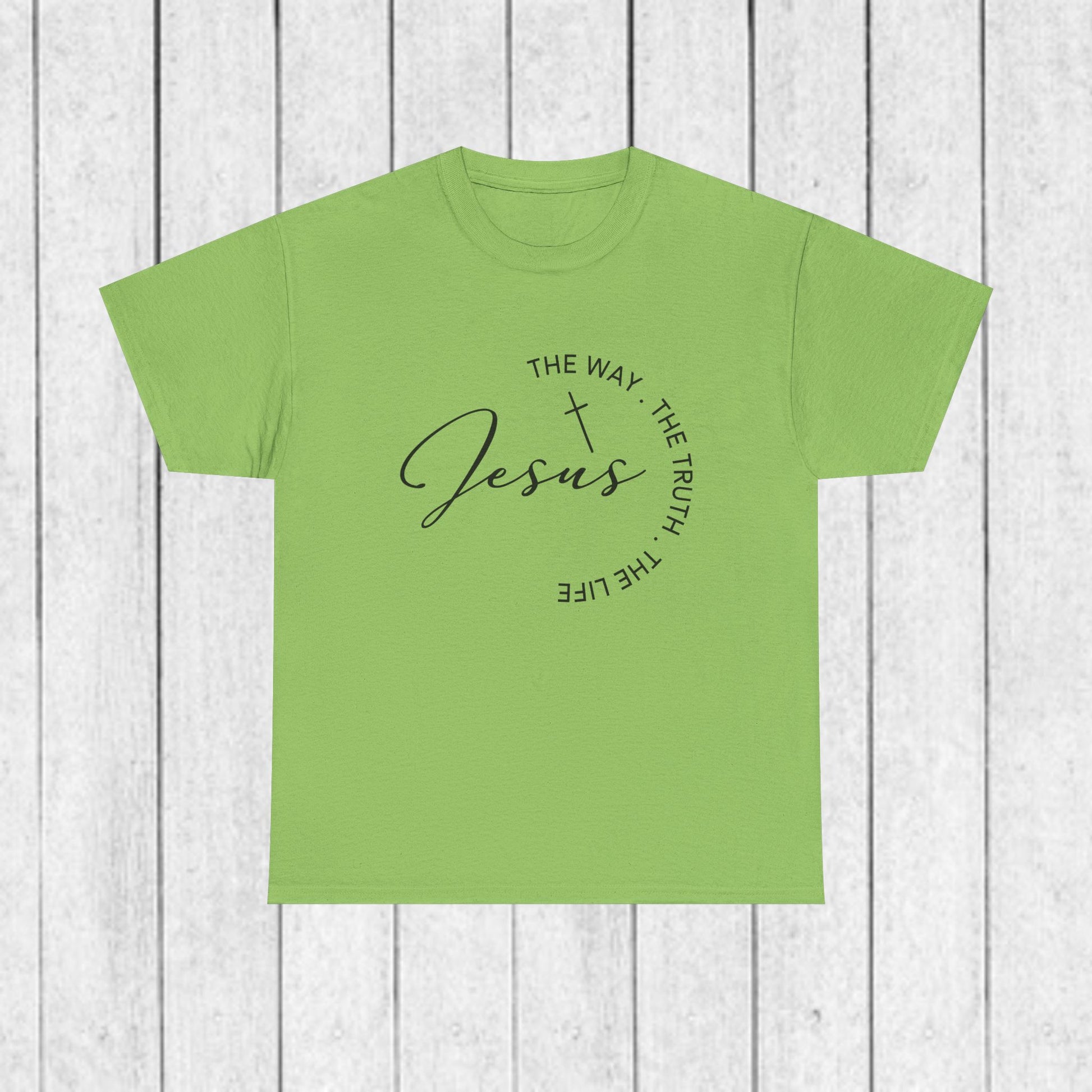 Faith-Inspired Unisex Heavy Cotton Tee - 'The Way, The Truth, The Life' - GULLYDESIGN