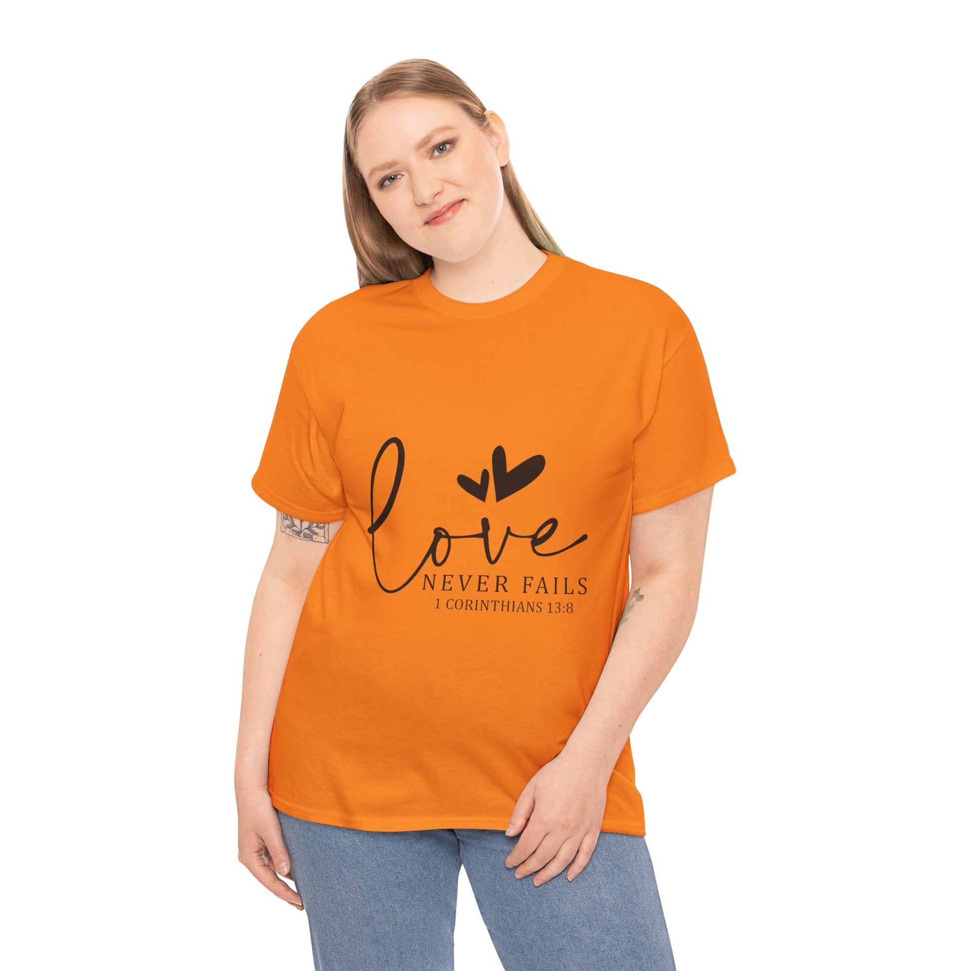 Love Never Fails Unisex Heavy Cotton Tee - Inspirational Christian T-Shirt - GULLYDESIGN