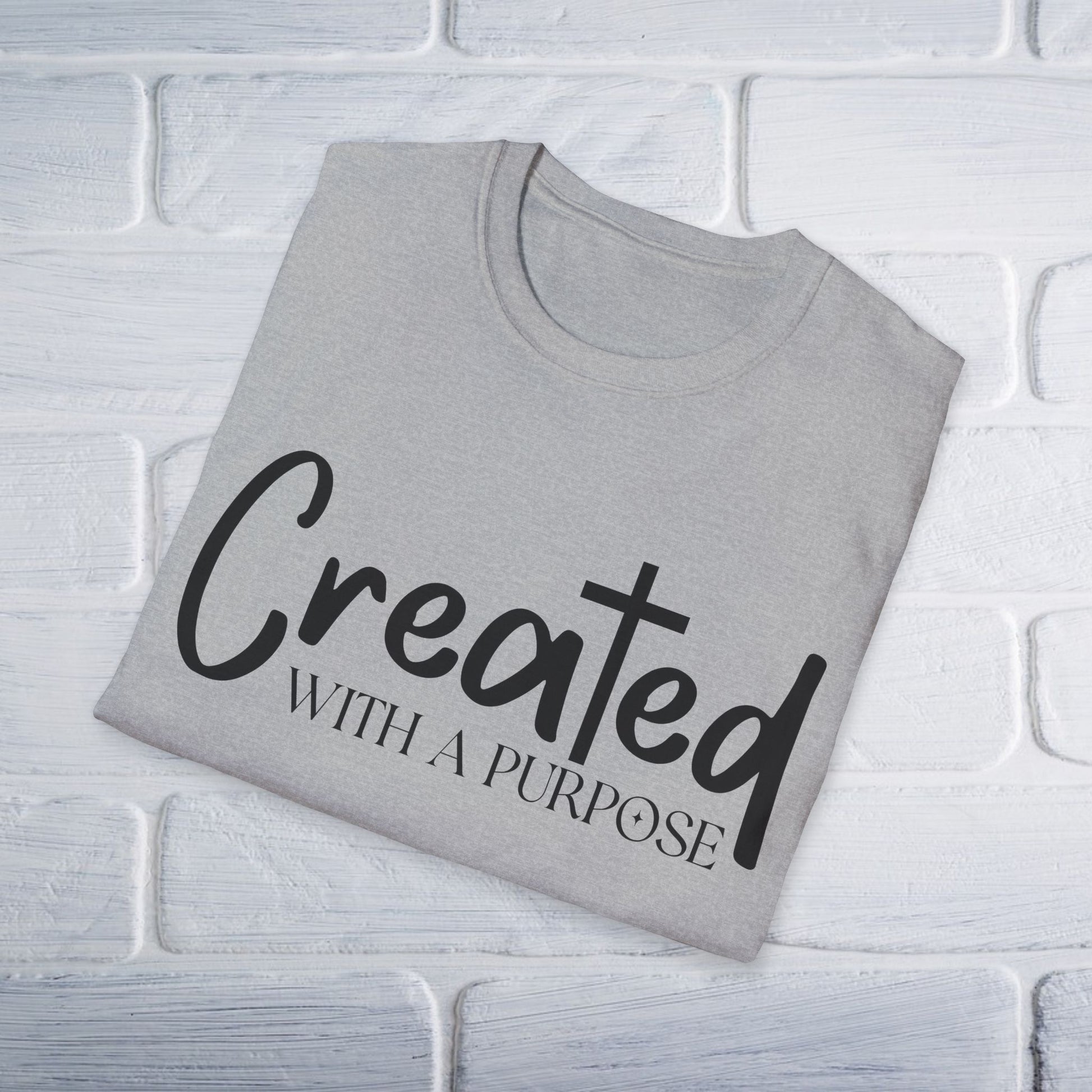 Created With A Purpose T-Shirt - Unisex Softstyle - GULLYDESIGN