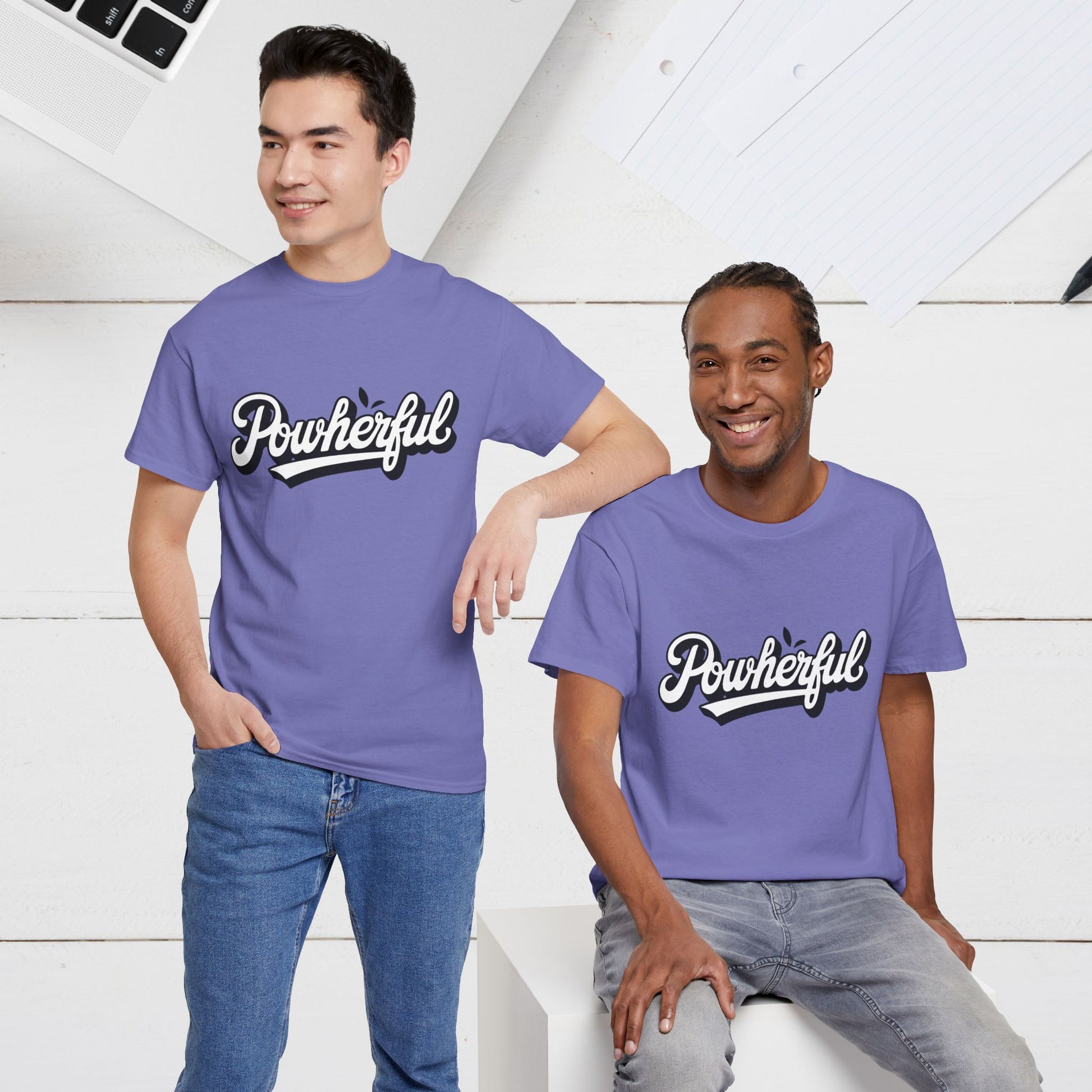Unisex Heavy Cotton Tee - 'Powerful' Graphic Tee for Empowerment and Self-Expression - GULLYDESIGN