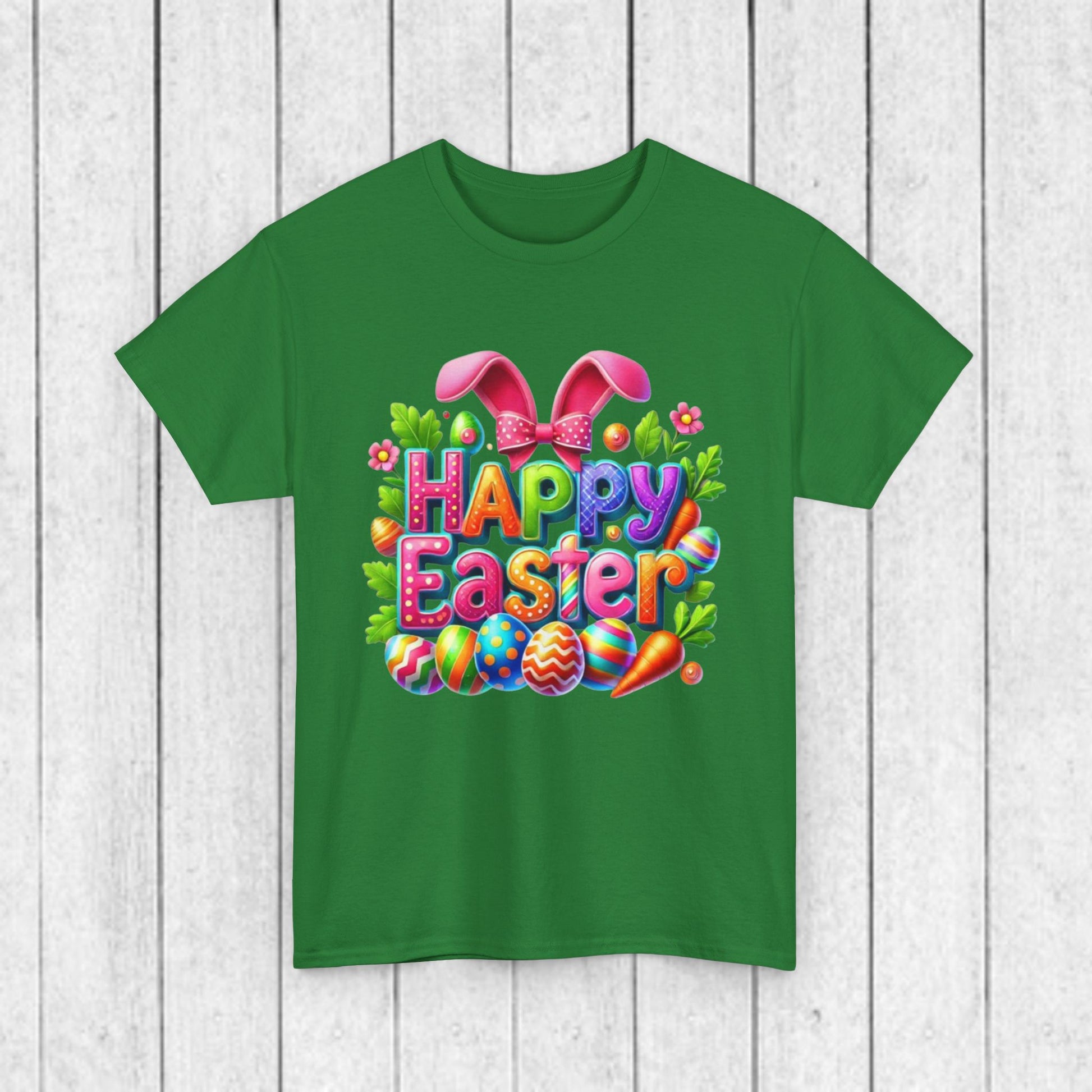 Happy Easter Unisex Heavy Cotton Tee - Fun & Festive Spring Shirt - GULLYDESIGN
