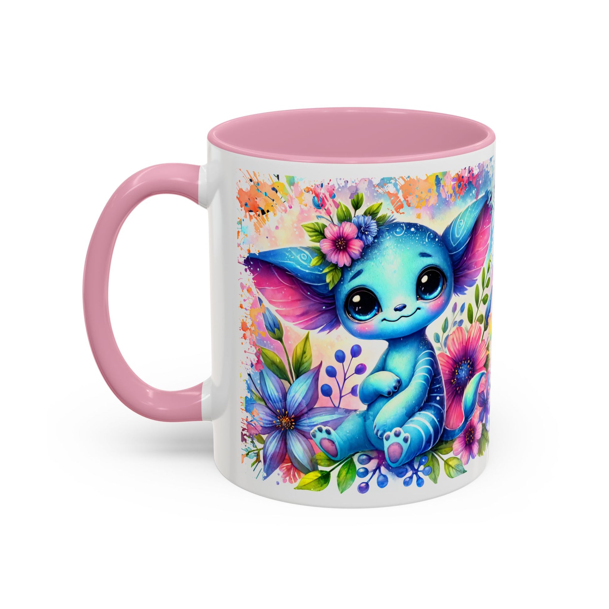 Colorful Floral Character Mug - Cute 11oz/15oz Coffee Mug for Nature Lovers - GULLYDESIGN