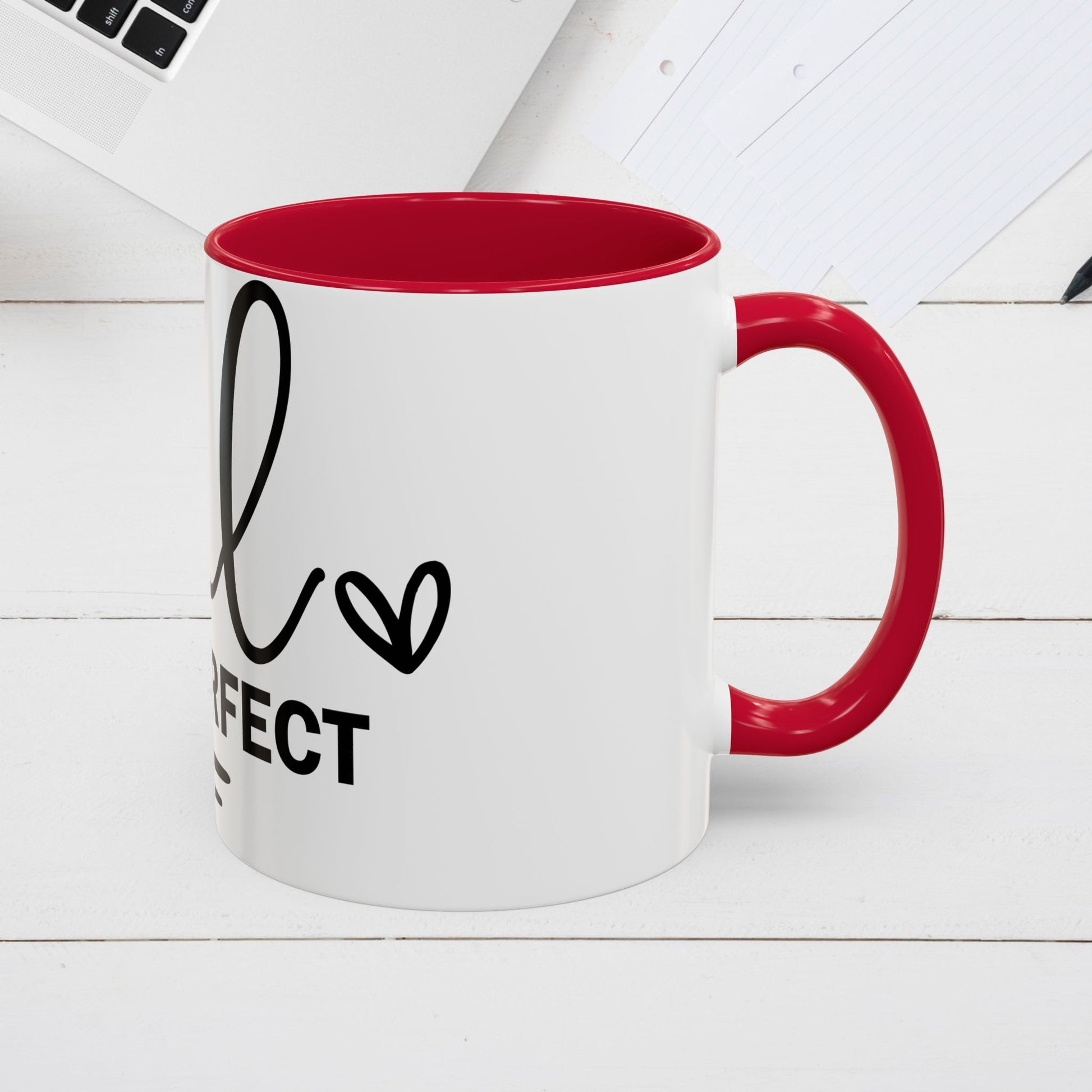Inspirational Coffee Mug - "Be Real Not Perfect" - Colorful 11oz & 15oz Designs - GULLYDESIGN