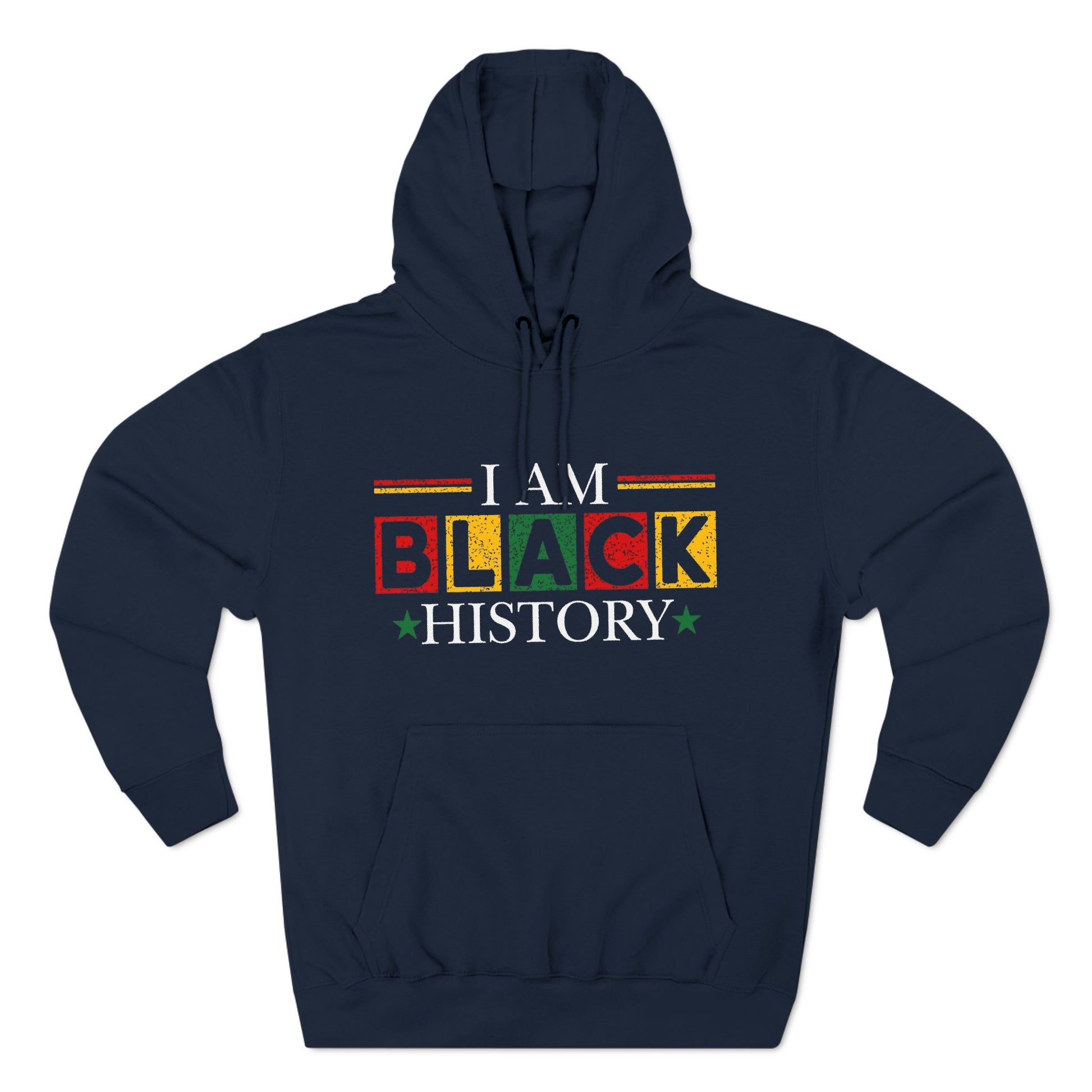 Black History Three-Panel Fleece Hoodie - Celebrate Identity & Culture - GULLYDESIGN