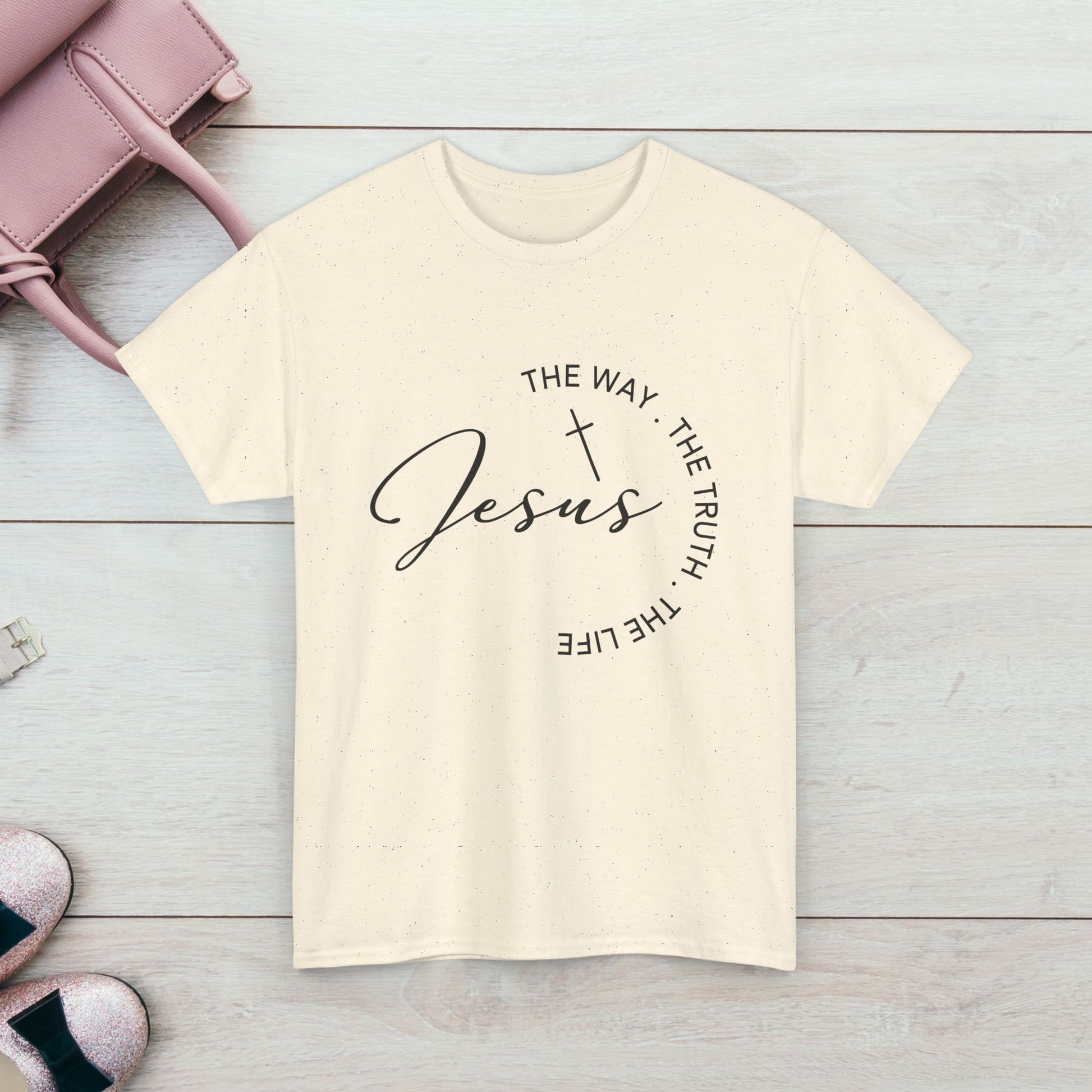 Faith-Inspired Unisex Heavy Cotton Tee - 'The Way, The Truth, The Life' - GULLYDESIGN