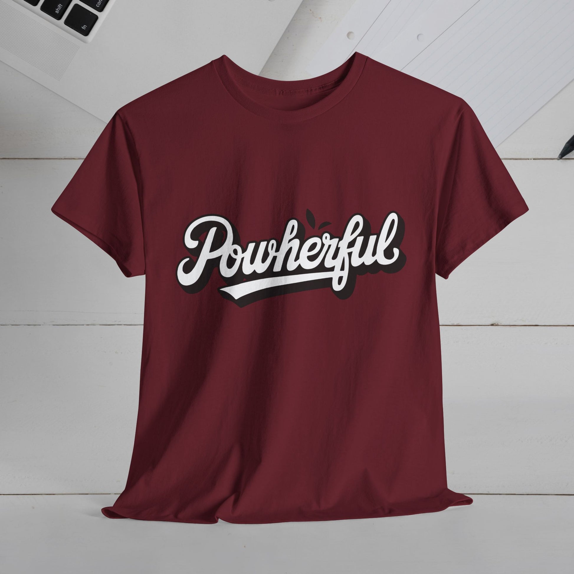 Unisex Heavy Cotton Tee - 'Powerful' Graphic Tee for Empowerment and Self-Expression - GULLYDESIGN
