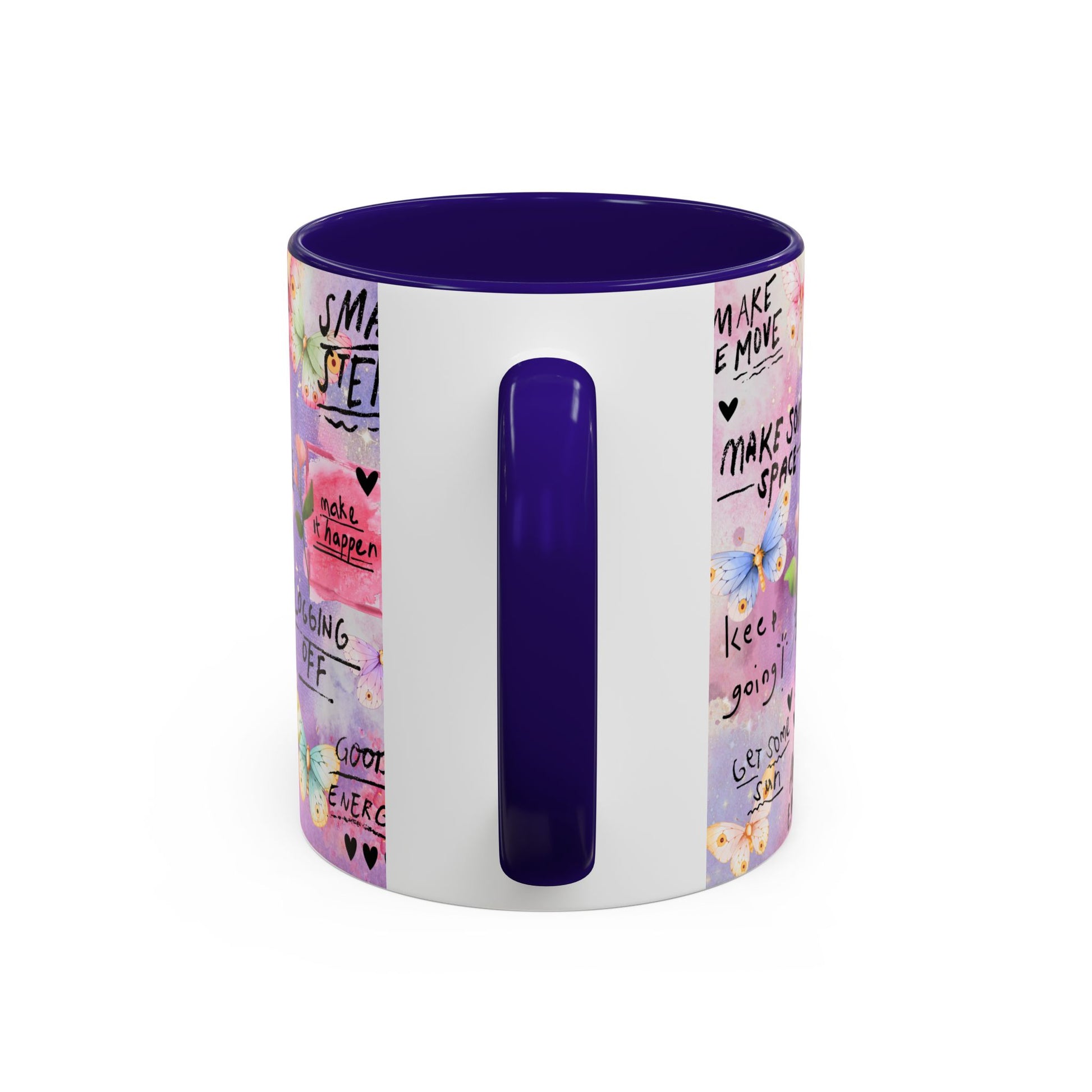 Inspirational Grateful and Thankful Butterfly Mug - Colorful 11oz & 15oz Coffee Cup with Motivational Quotes - GULLYDESIGN