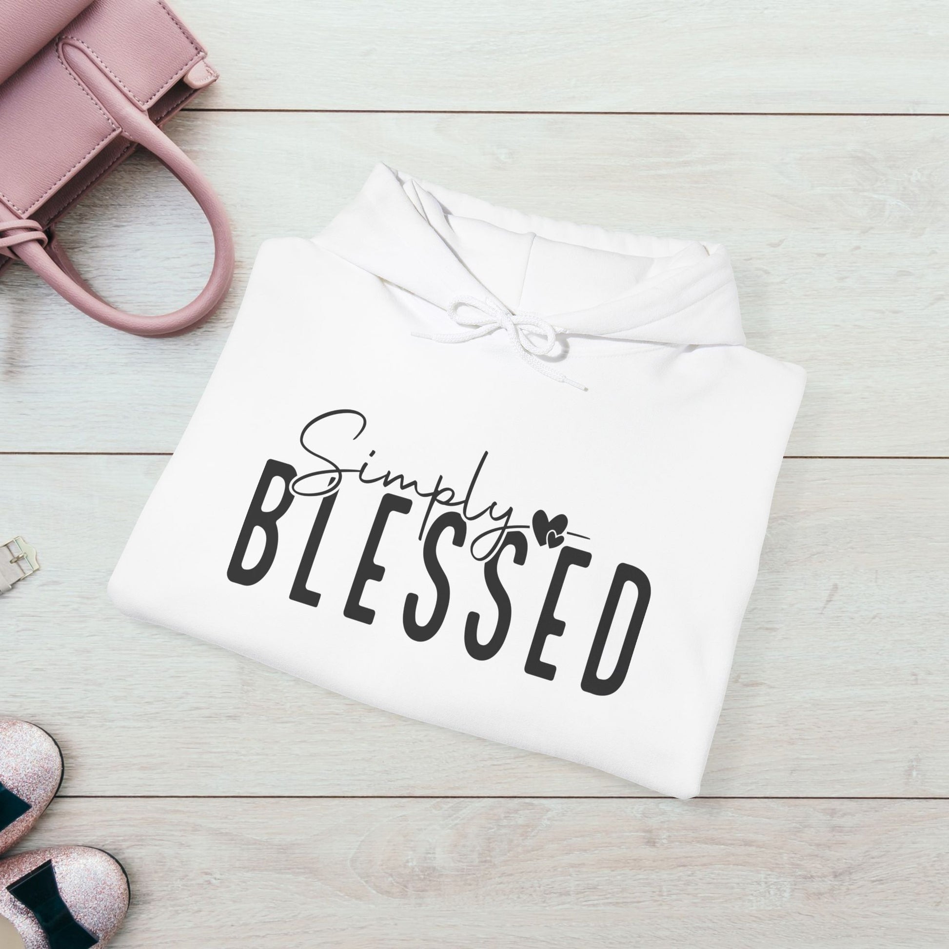 Simply Blessed Unisex Heavy Blend Hooded Sweatshirt - Cozy Casual Wear for Mindfulness and Gratitude - GULLYDESIGN