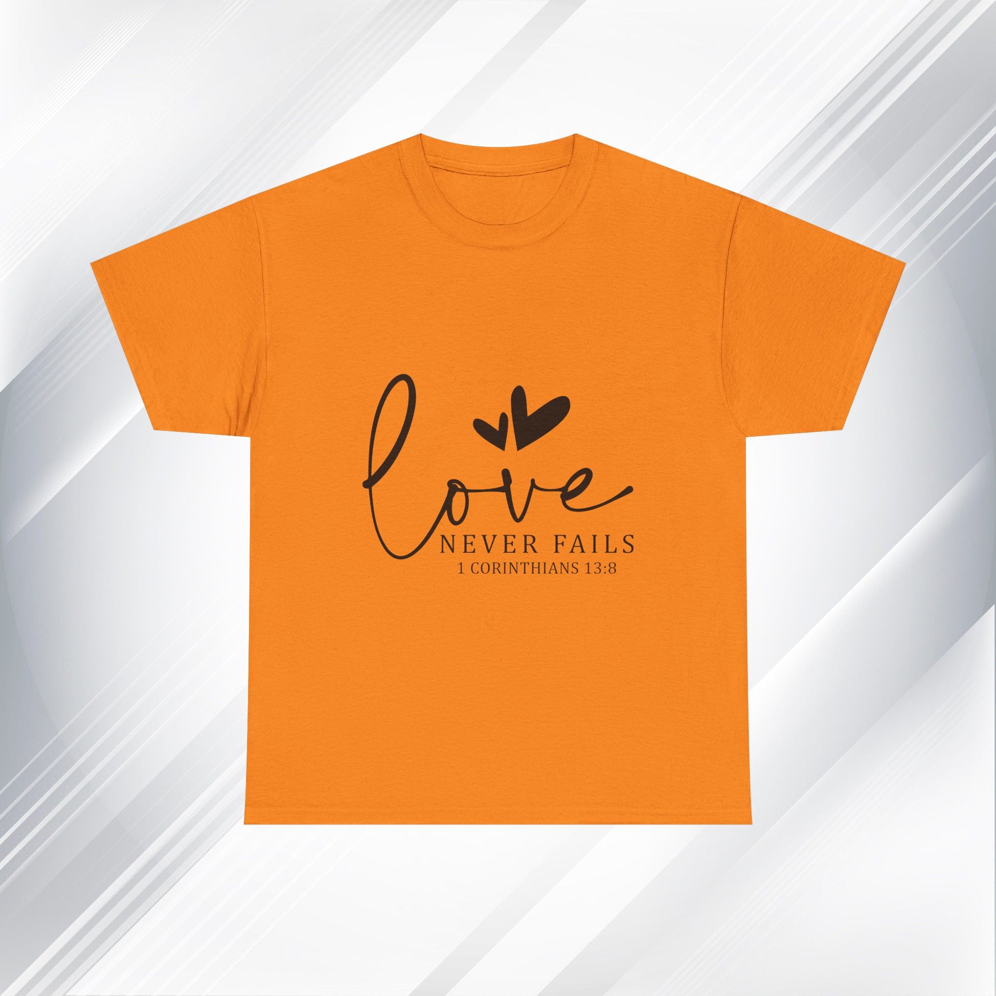 Love Never Fails Unisex Heavy Cotton Tee - Inspirational Christian T-Shirt - GULLYDESIGN