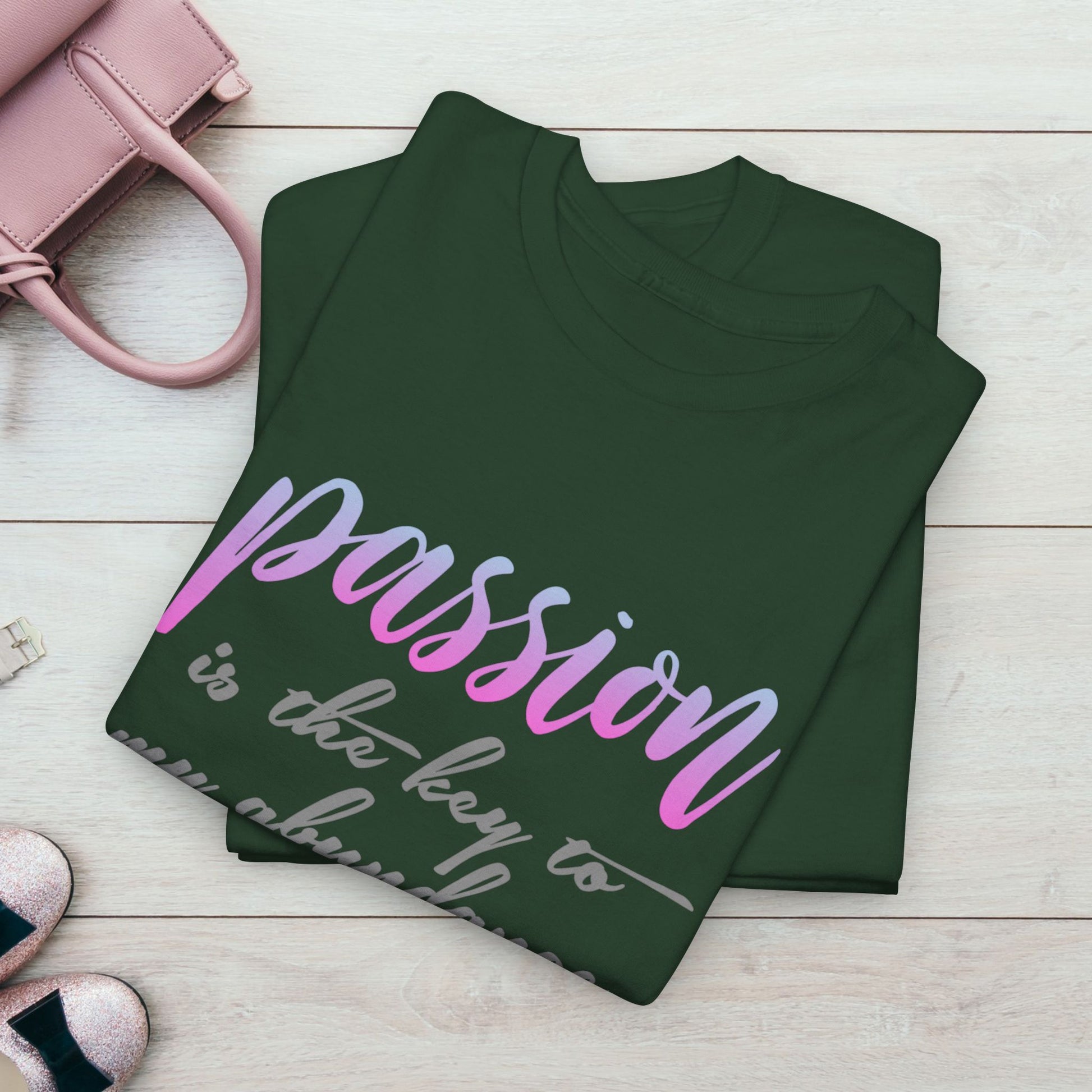 Passion is the Key Unisex Heavy Cotton Tee - Motivational T-Shirt for Inspiration and Abundance - GULLYDESIGN