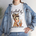 Fueled by Coffee & Chaos Unisex Tee - Fun Graphic Shirt for Coffee Lovers - GULLYDESIGN