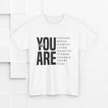You Are Enough Unisex Heavy Cotton Tee | Inspirational Graphic Tee for Self-Love and Positivity - GULLYDESIGN