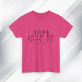 Inspirational Unisex Heavy Cotton Tee - 'Oh How He Loves Us' John 4:10 - GULLYDESIGN