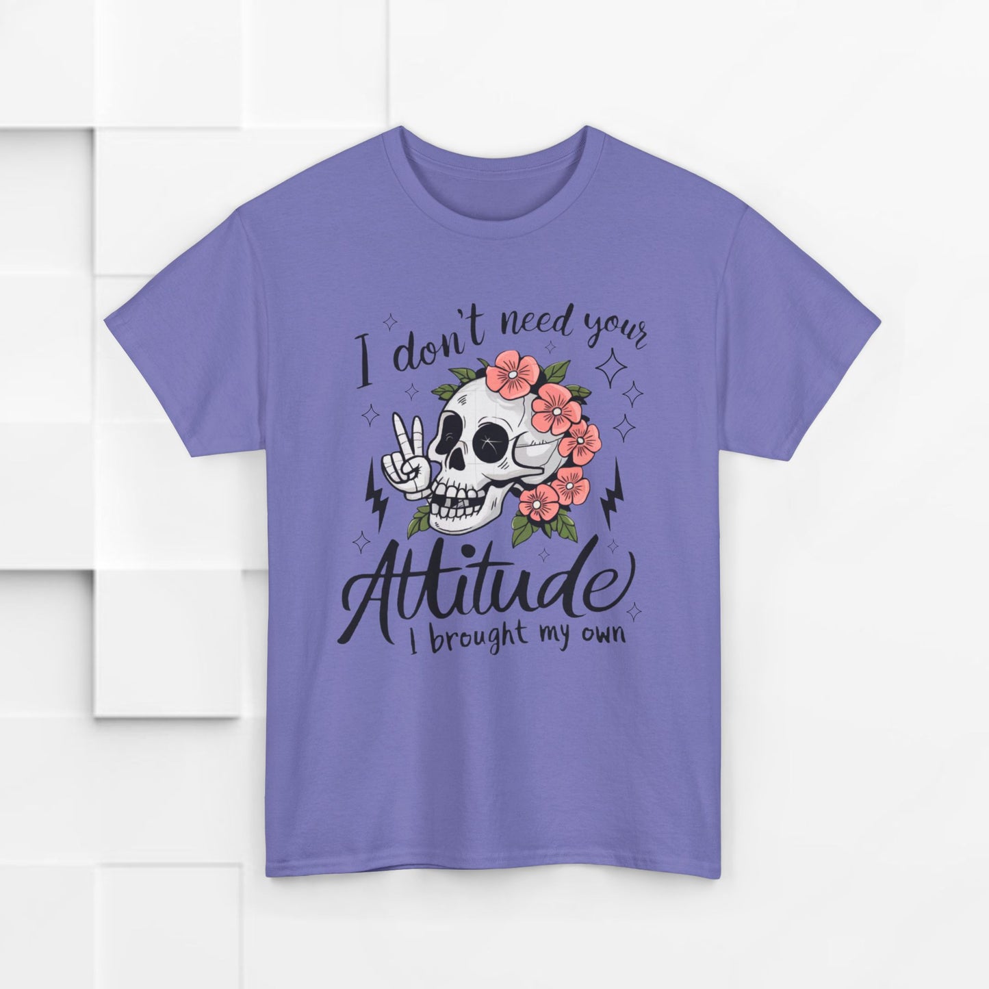 Rebellious Skull Attitude Unisex Heavy Cotton Tee