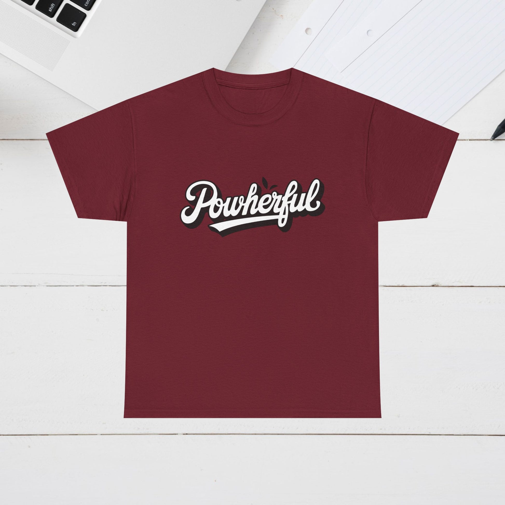 Unisex Heavy Cotton Tee - 'Powerful' Graphic Tee for Empowerment and Self-Expression - GULLYDESIGN