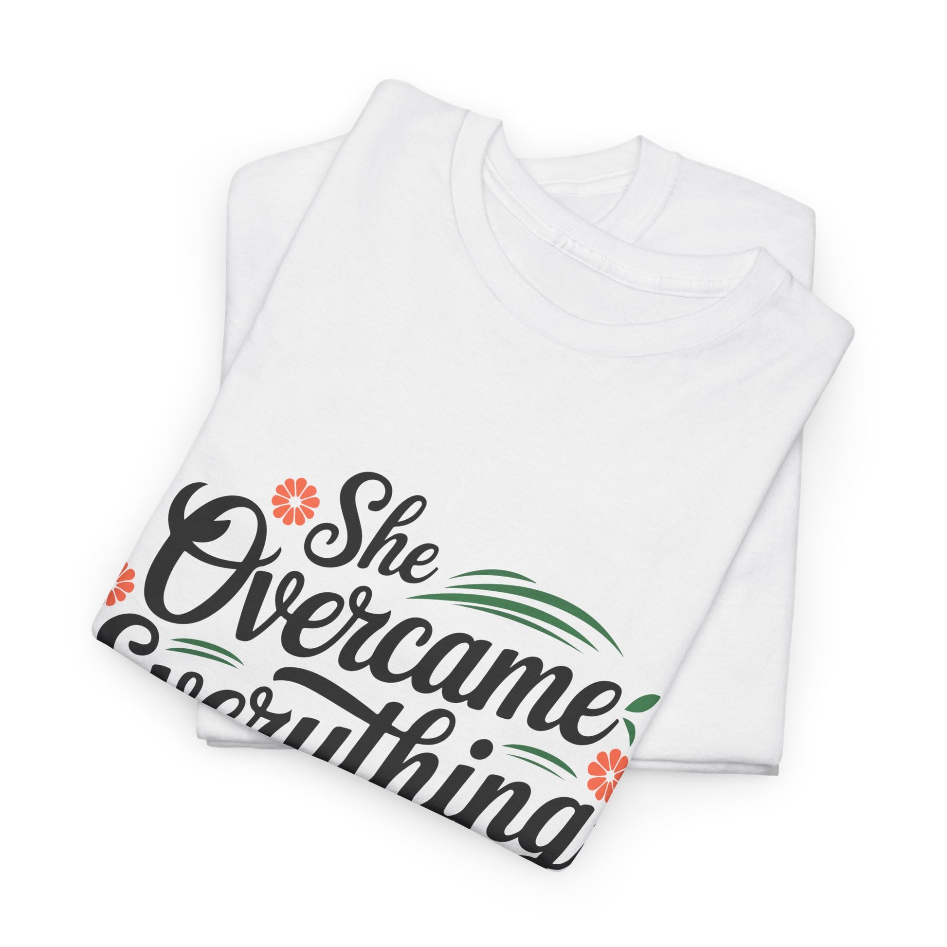 Empowering Women's Quote Unisex Heavy Cotton Tee - 'She Overcame Everything' - GULLYDESIGN