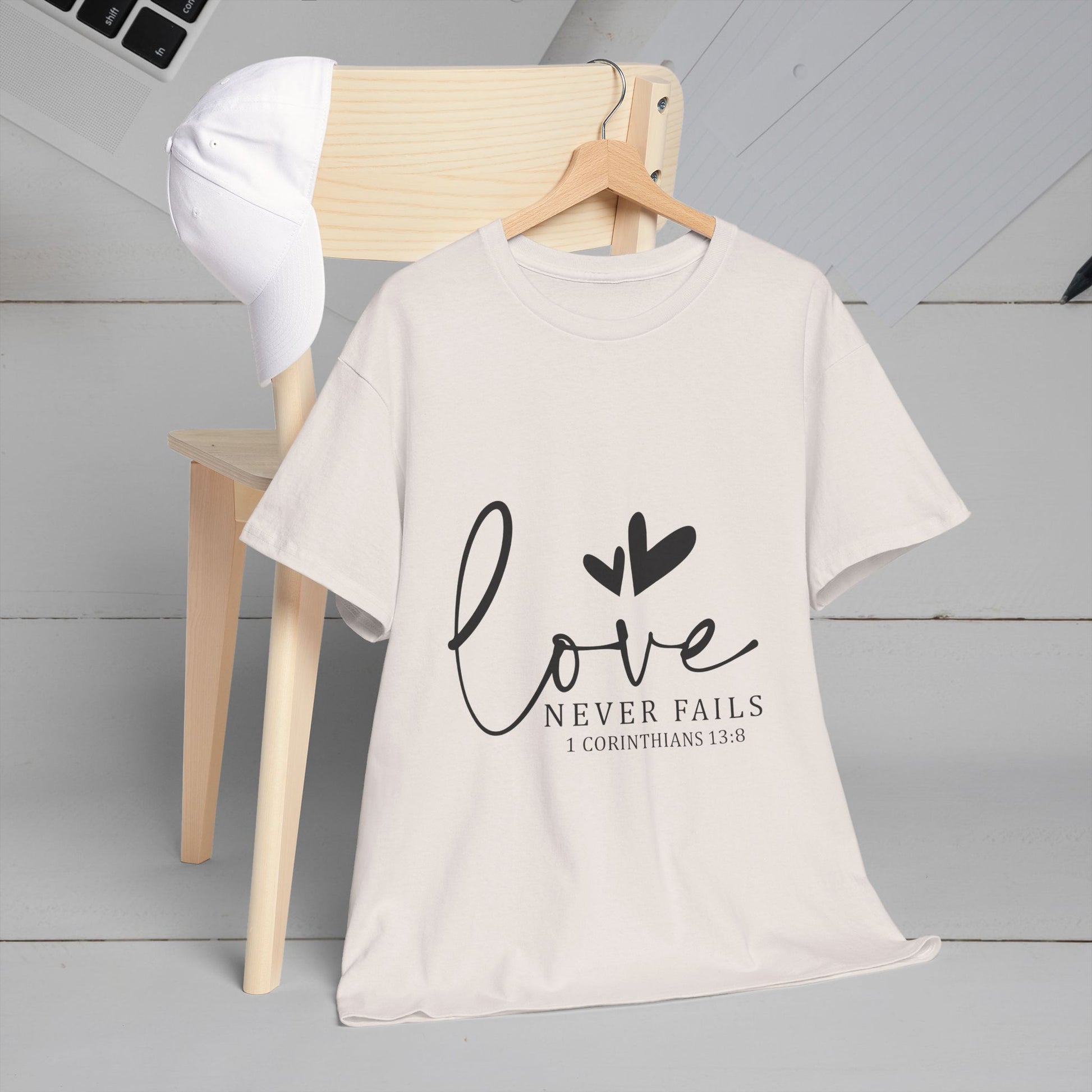 Love Never Fails Unisex Heavy Cotton Tee - Inspirational Christian T-Shirt - GULLYDESIGN