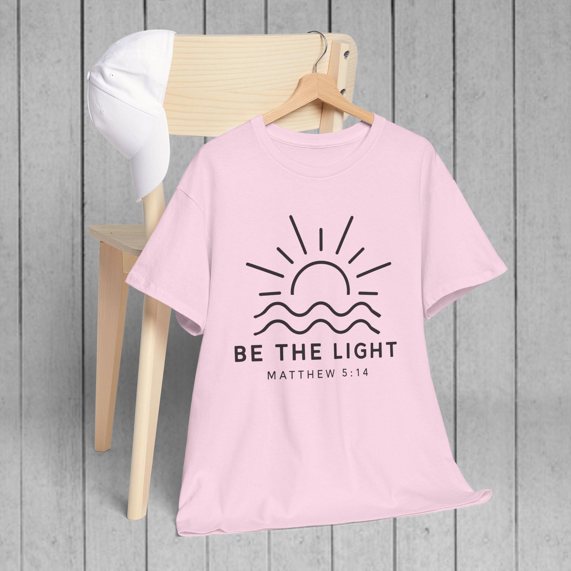 Inspirational Unisex Heavy Cotton Tee - 'Be The Light' Matthew 5:14 - GULLYDESIGN