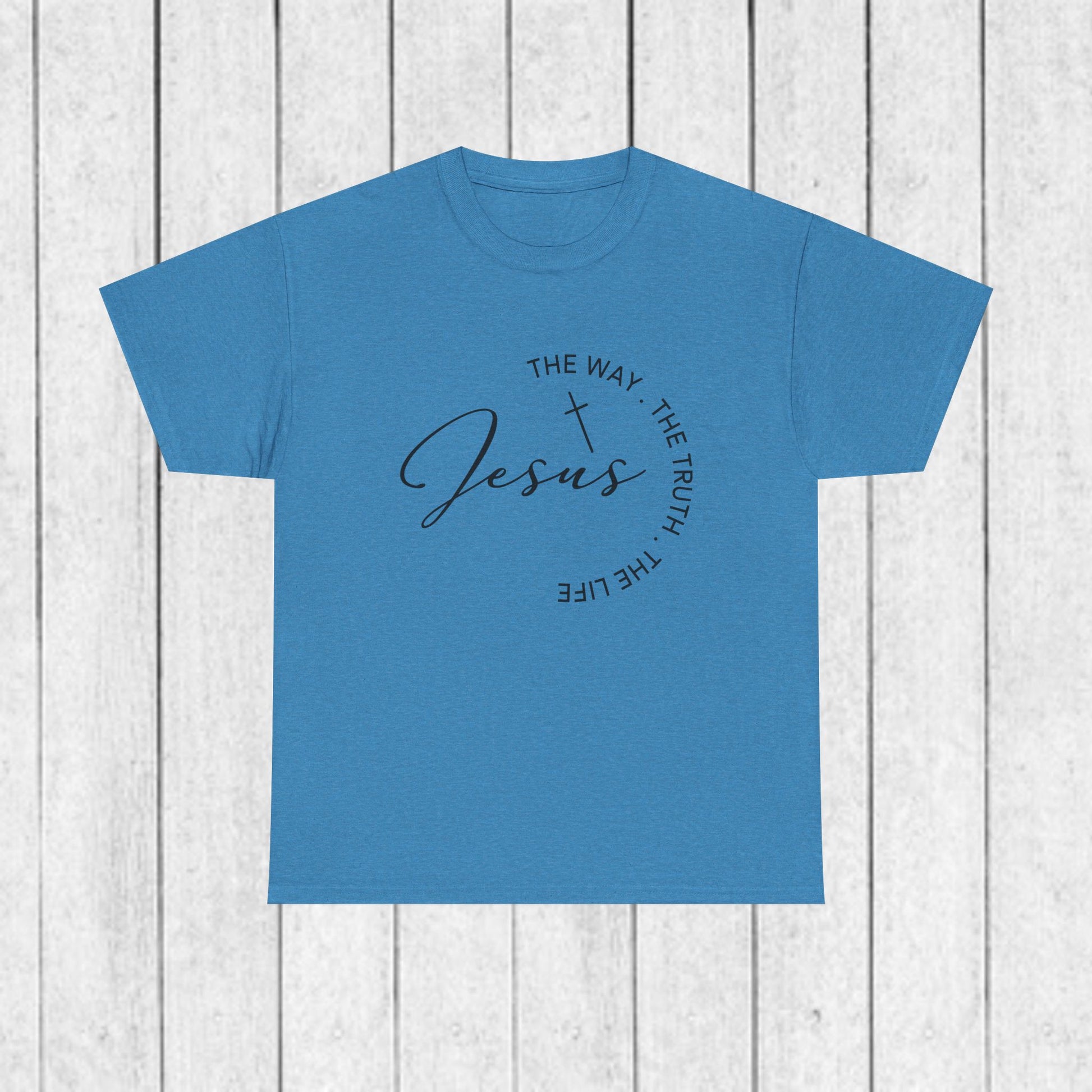 Faith-Inspired Unisex Heavy Cotton Tee - 'The Way, The Truth, The Life' - GULLYDESIGN