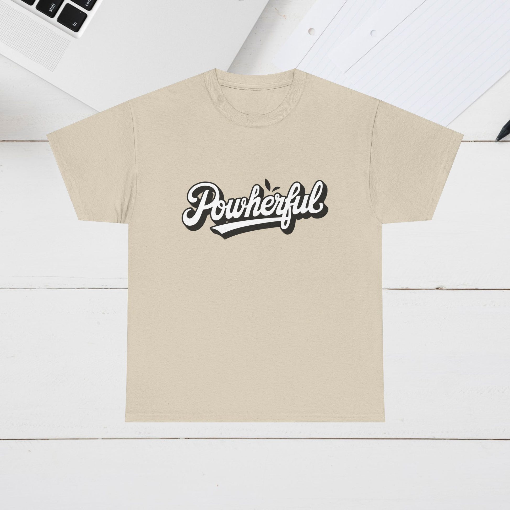 Unisex Heavy Cotton Tee - 'Powerful' Graphic Tee for Empowerment and Self-Expression - GULLYDESIGN