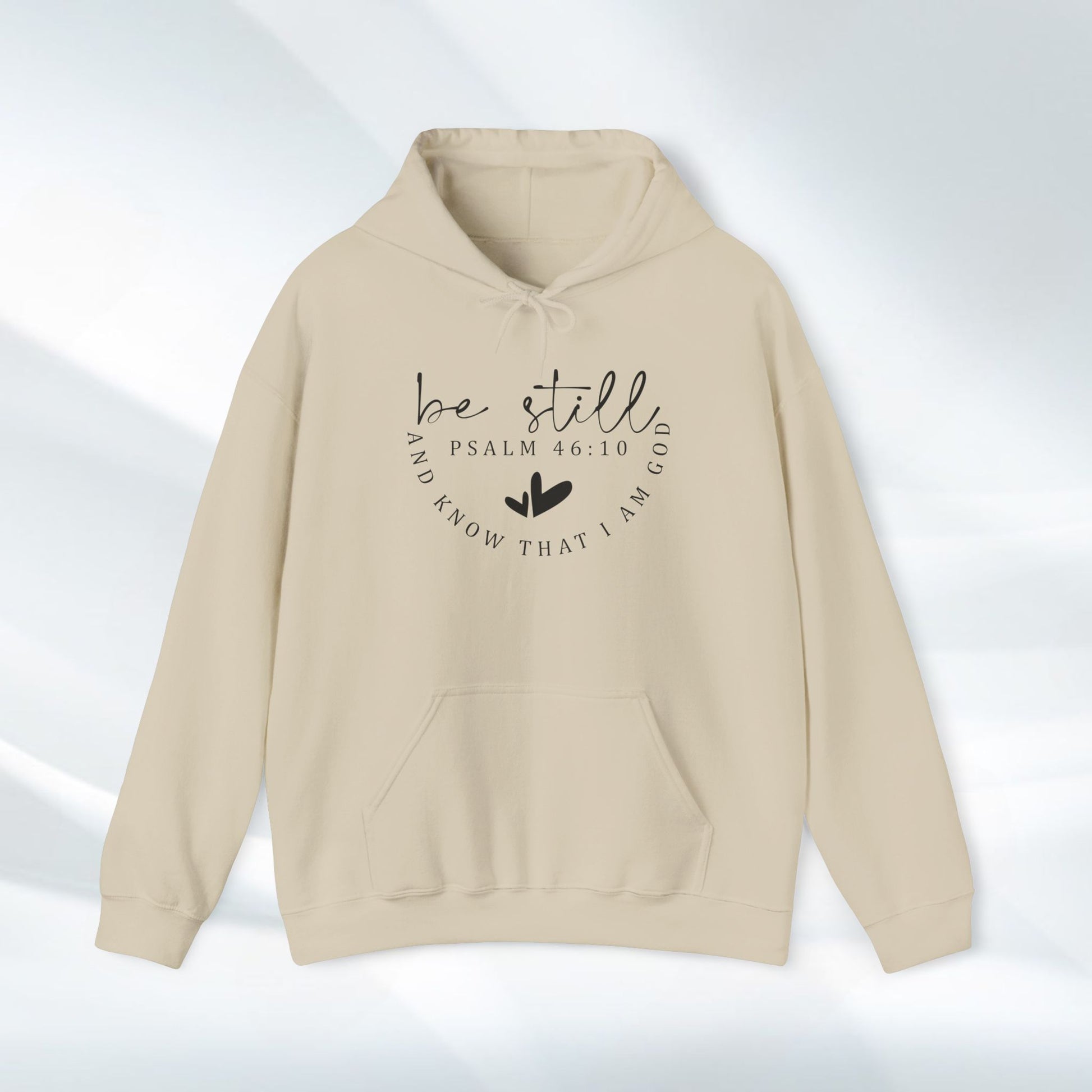 Inspirational Hoodie - Be Still Psalm 46:10 Heavy Blend Sweatshirt - GULLYDESIGN