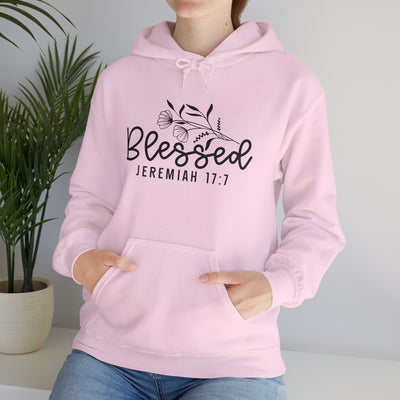 Blessed Hooded Sweatshirt | Jeremiah 17:7 | Cozy Unisex Sweatshirt for Faith & Inspiration